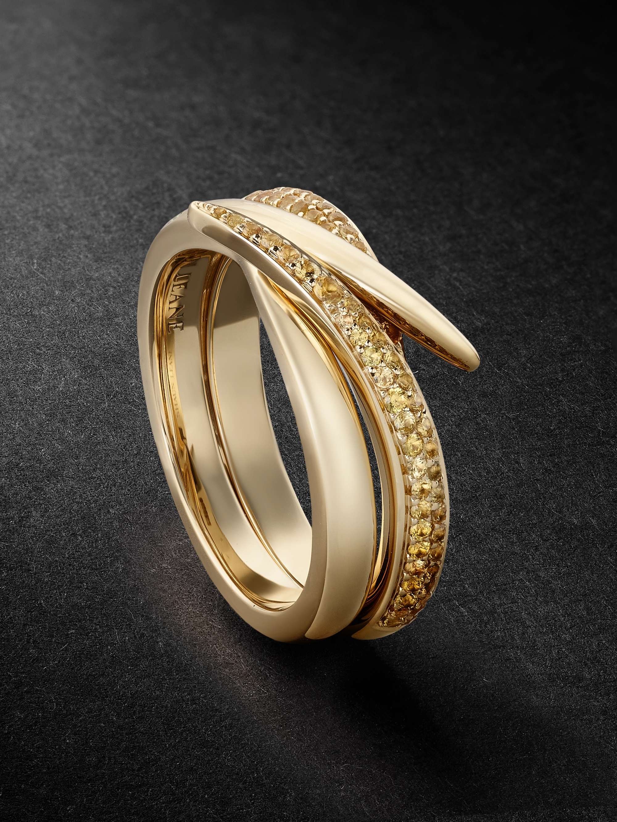 SHAUN LEANE Set of Two 18-Karat Gold Sapphire Rings