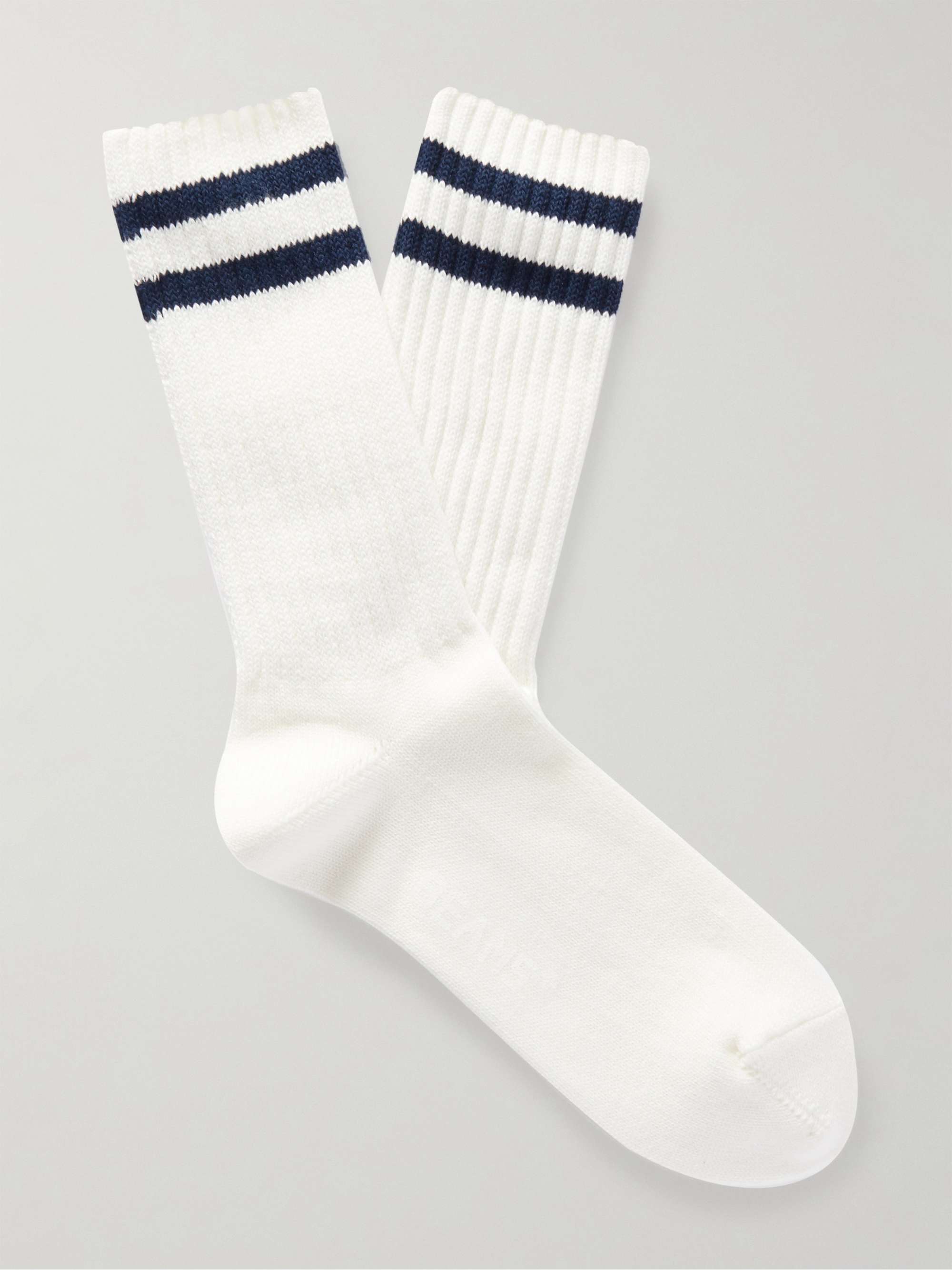 BEAMS PLUS Schoolboy Striped Cotton-Blend Socks