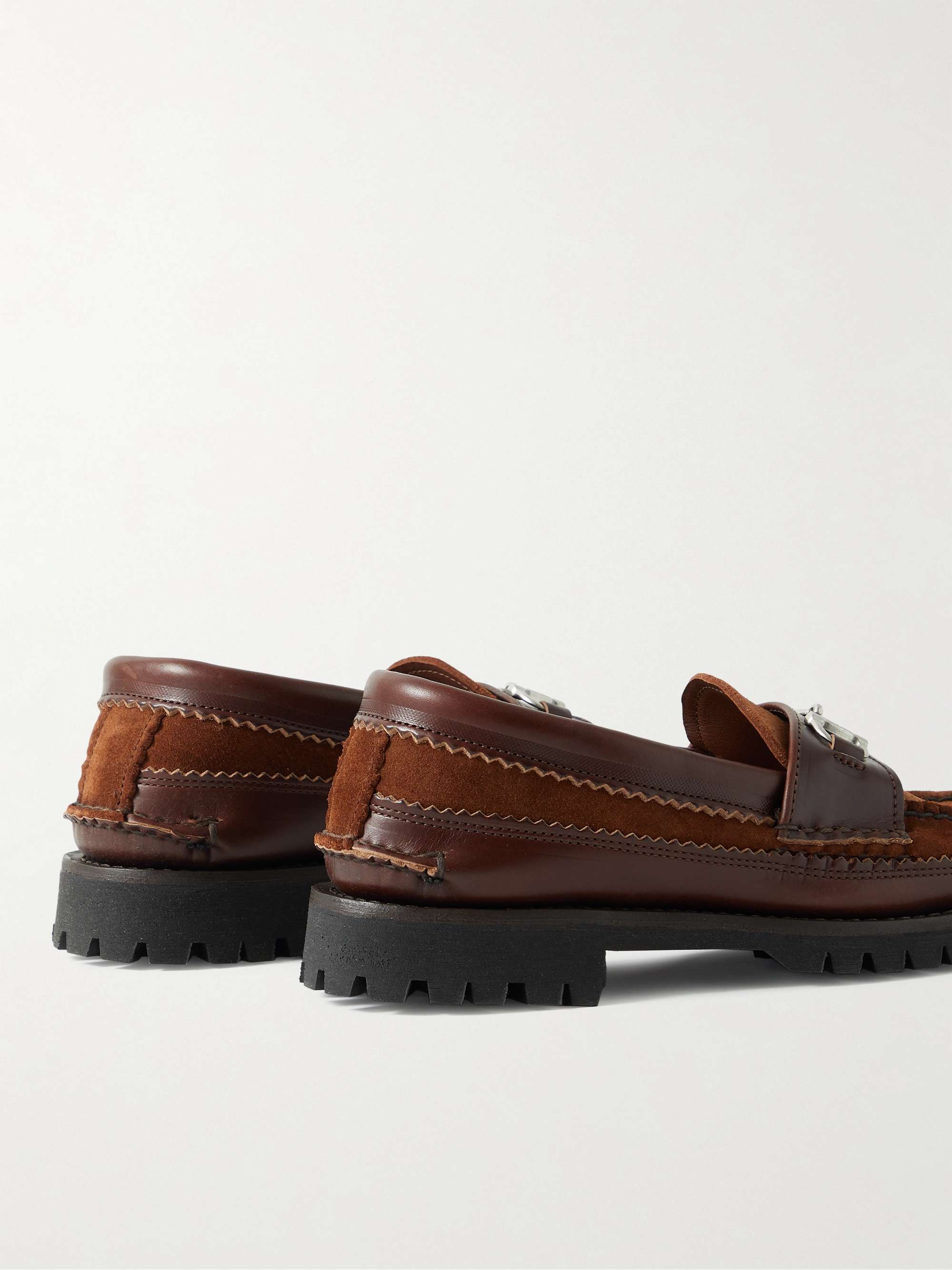 YUKETEN Horsebit Suede and Leather Loafers