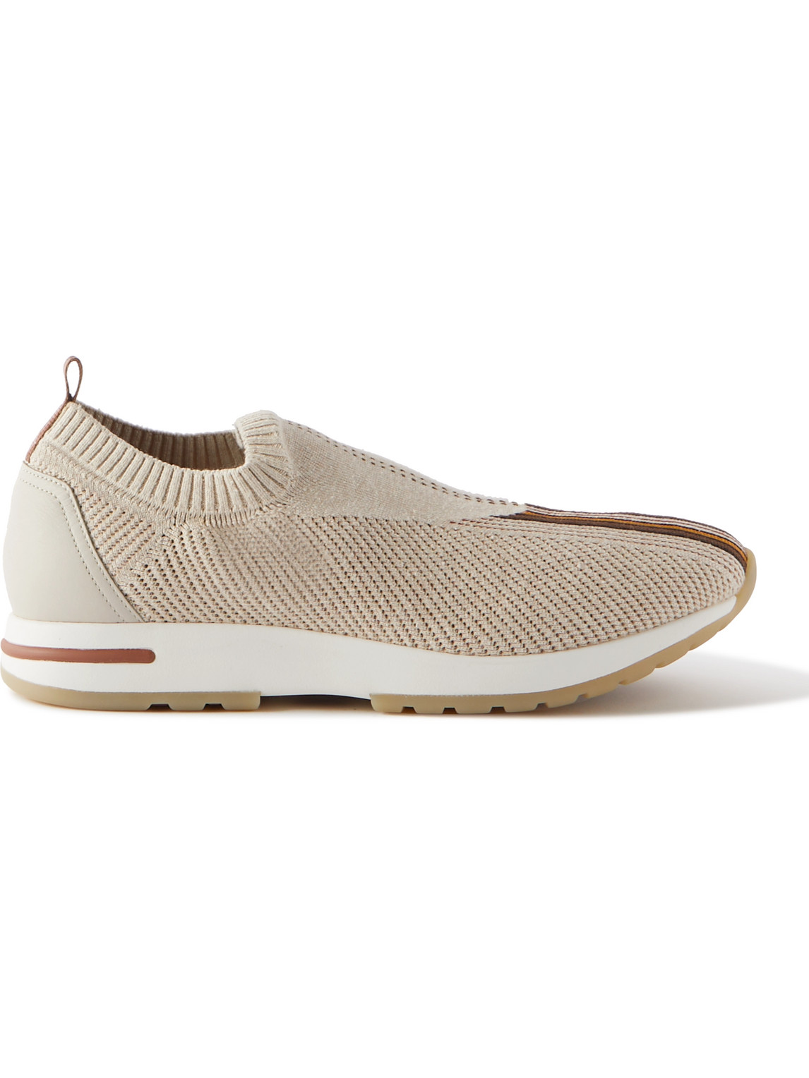 360 Lp Flexy Walk Leather-Trimmed Linen and Silk-Blend Slip-On Sneakers