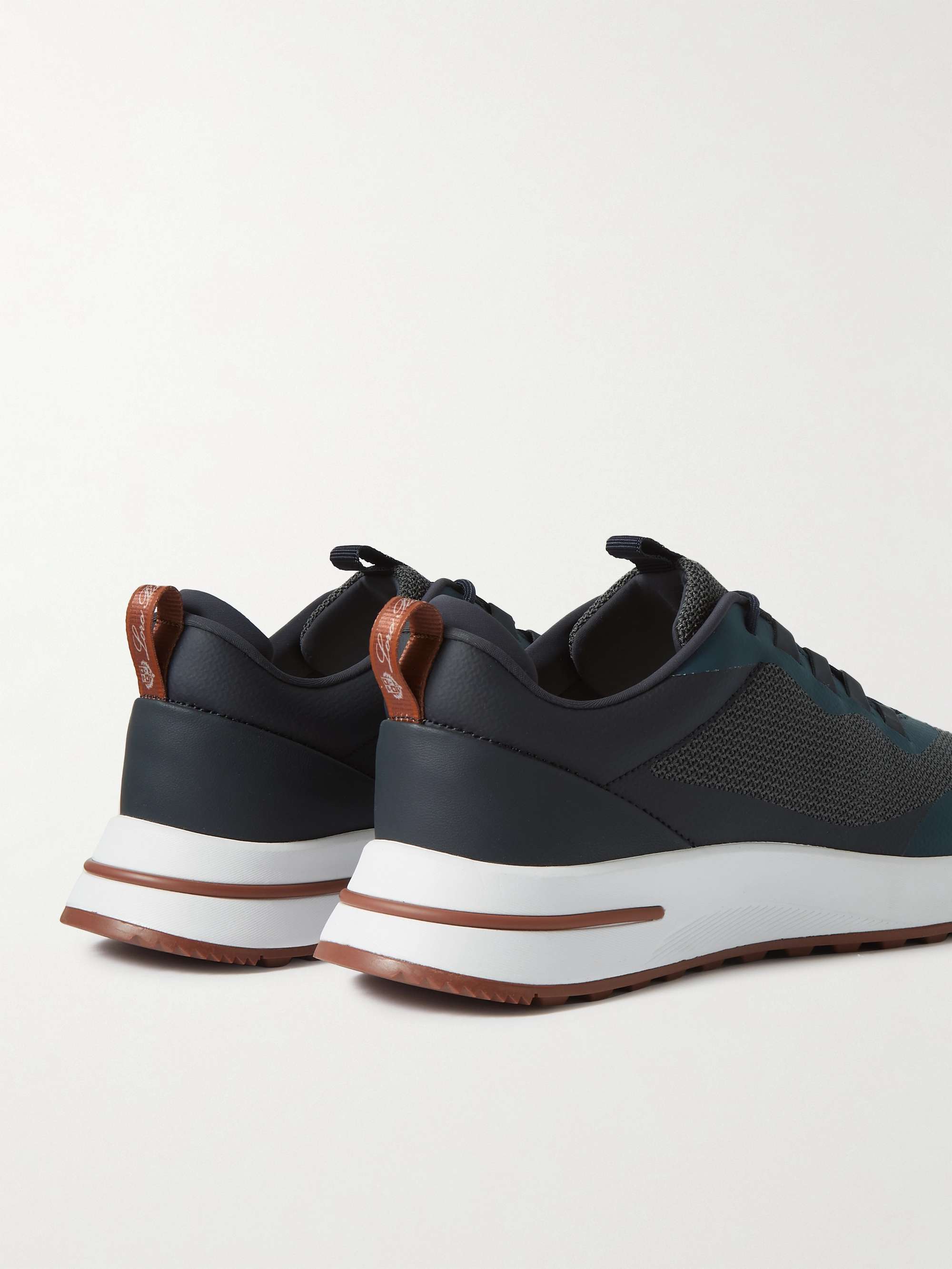 LORO PIANA Weekend Walk Leather-Trimmed Mesh Sneakers