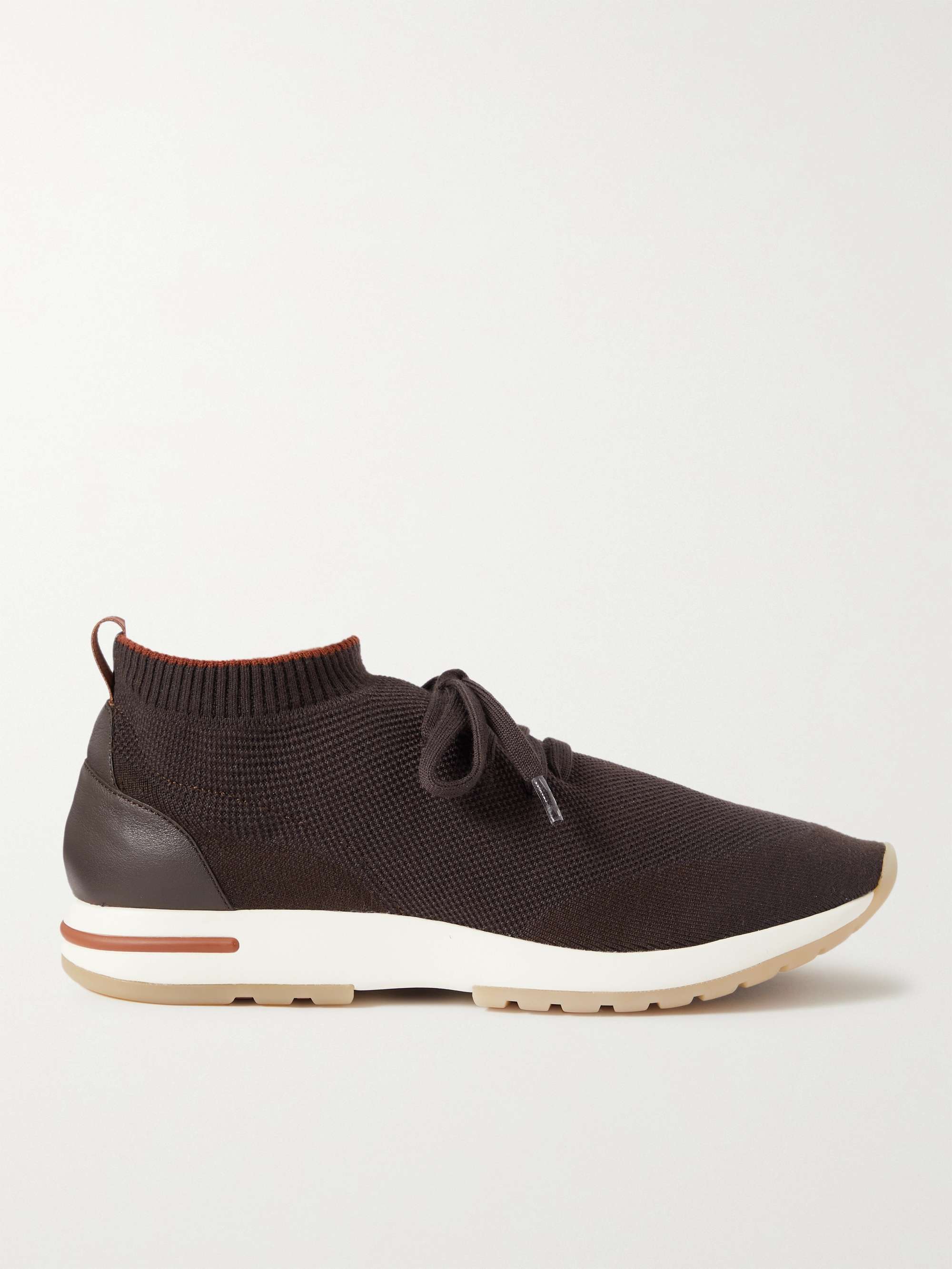 LORO PIANA 360 Flexy Walk Leather-Trimmed Knitted Wool Sneakers