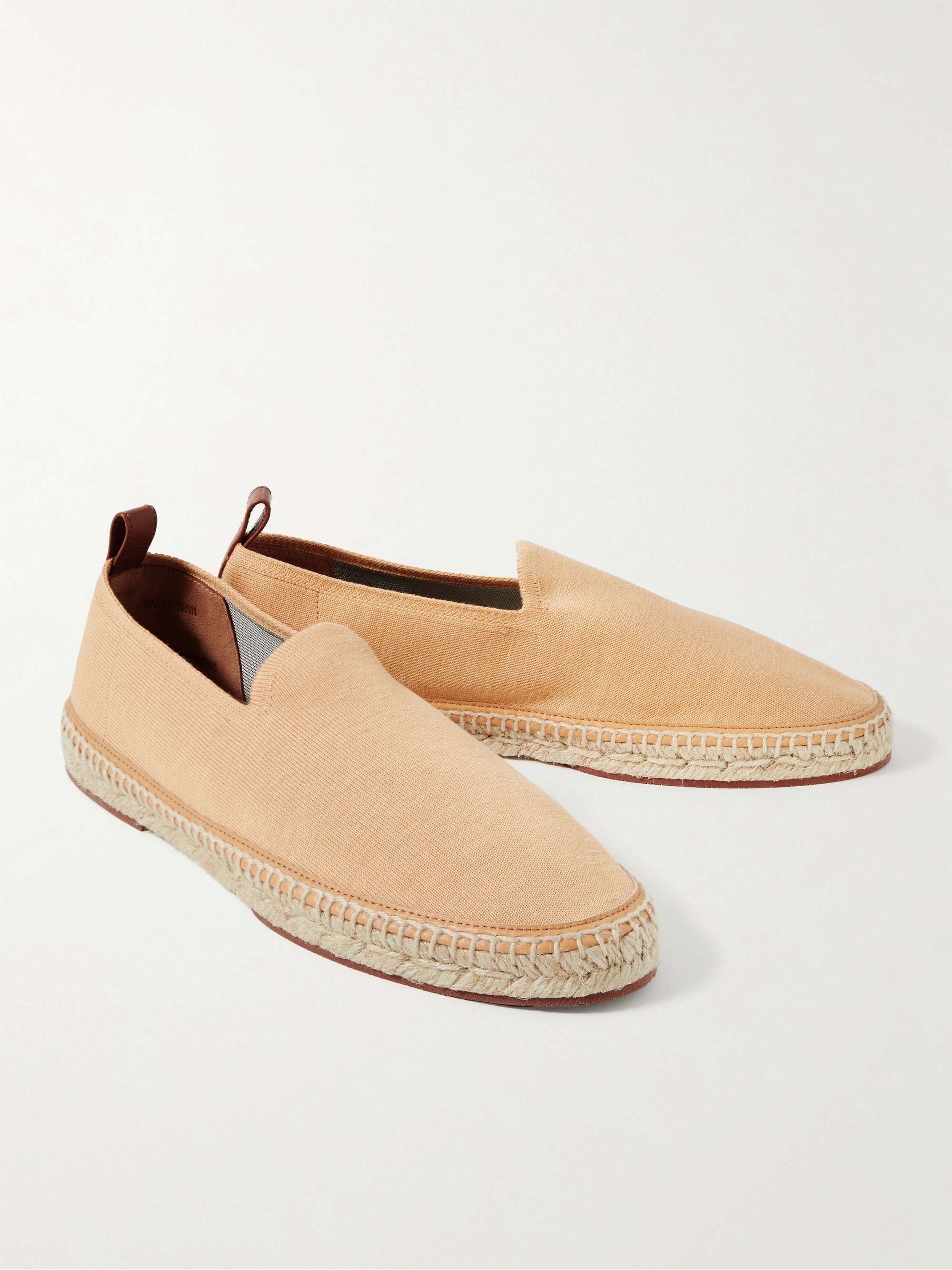 LORO PIANA Seaside Walk Leather-Trimmed Cotton and Silk-Blend Espadrilles