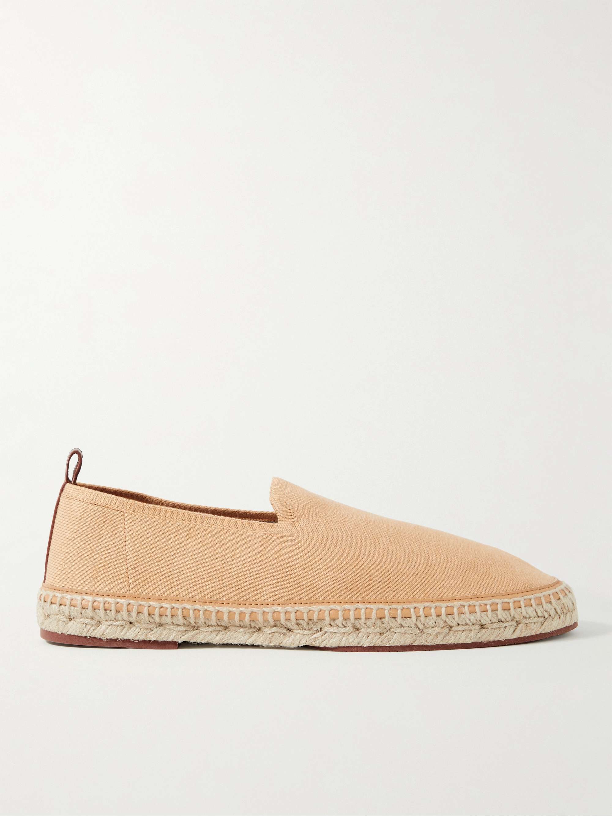 LORO PIANA Seaside Walk Leather-Trimmed Cotton and Silk-Blend Espadrilles
