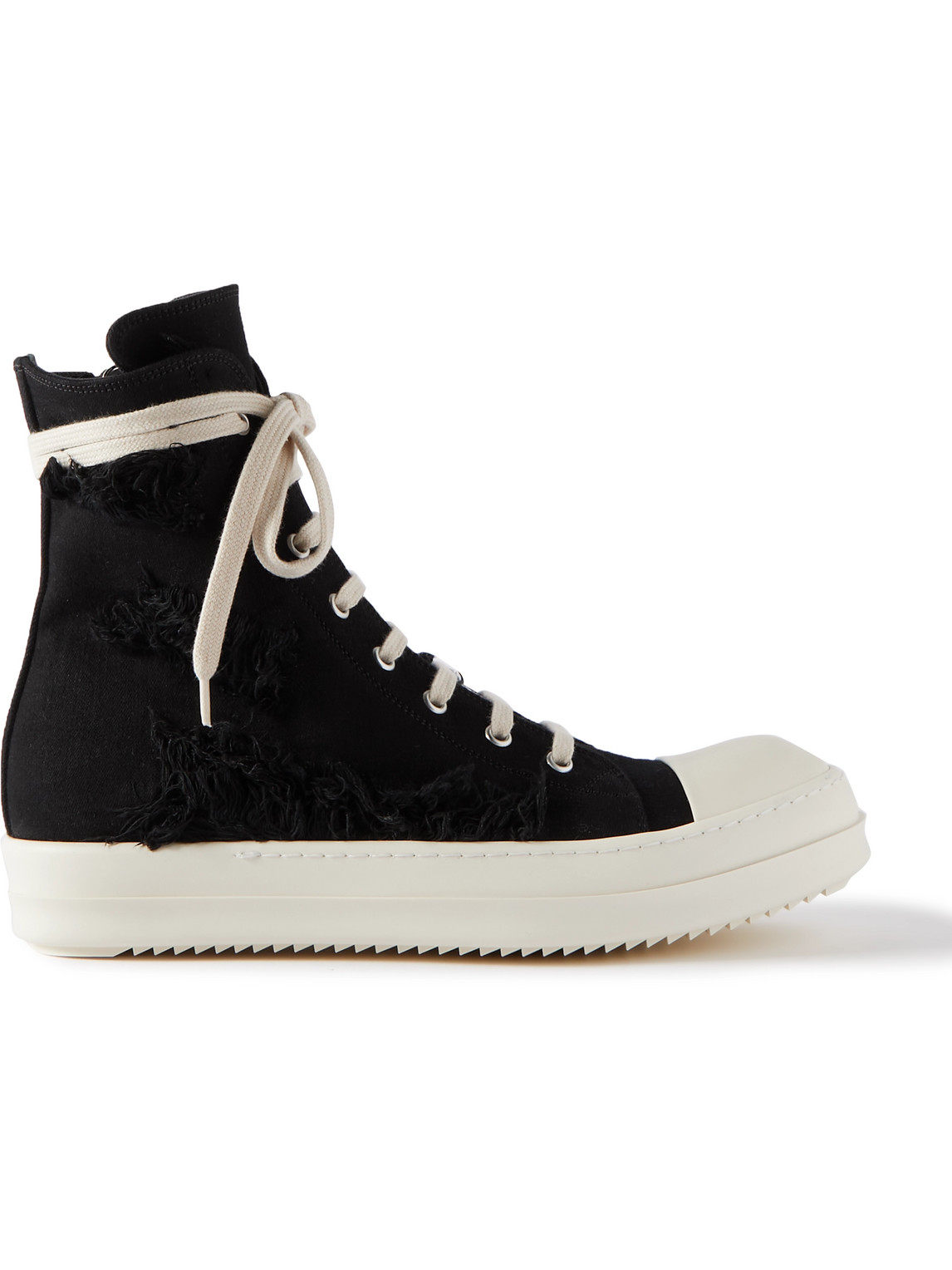 Distressed Twill High-Top Sneakers
