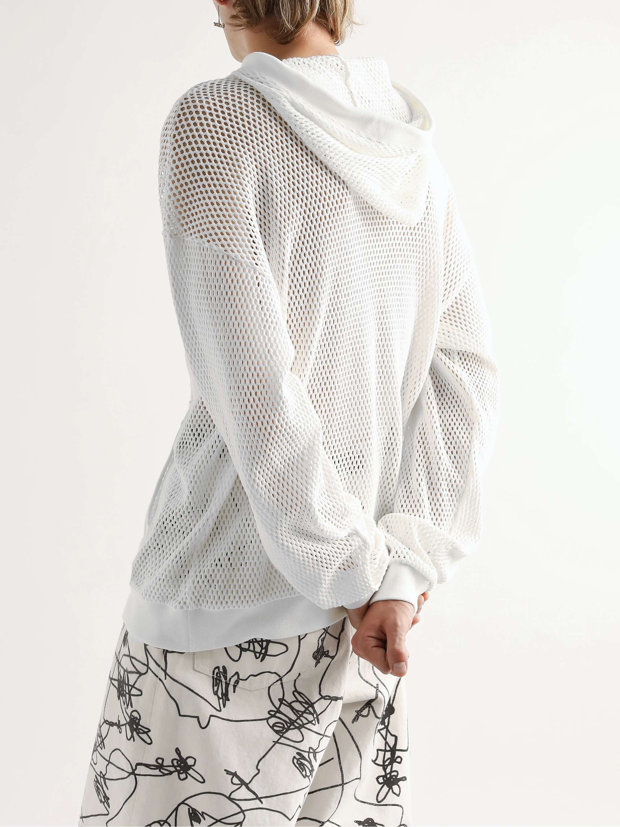 CELINE HOMME Studded Logo-Print Cotton-Jersey Hoodie