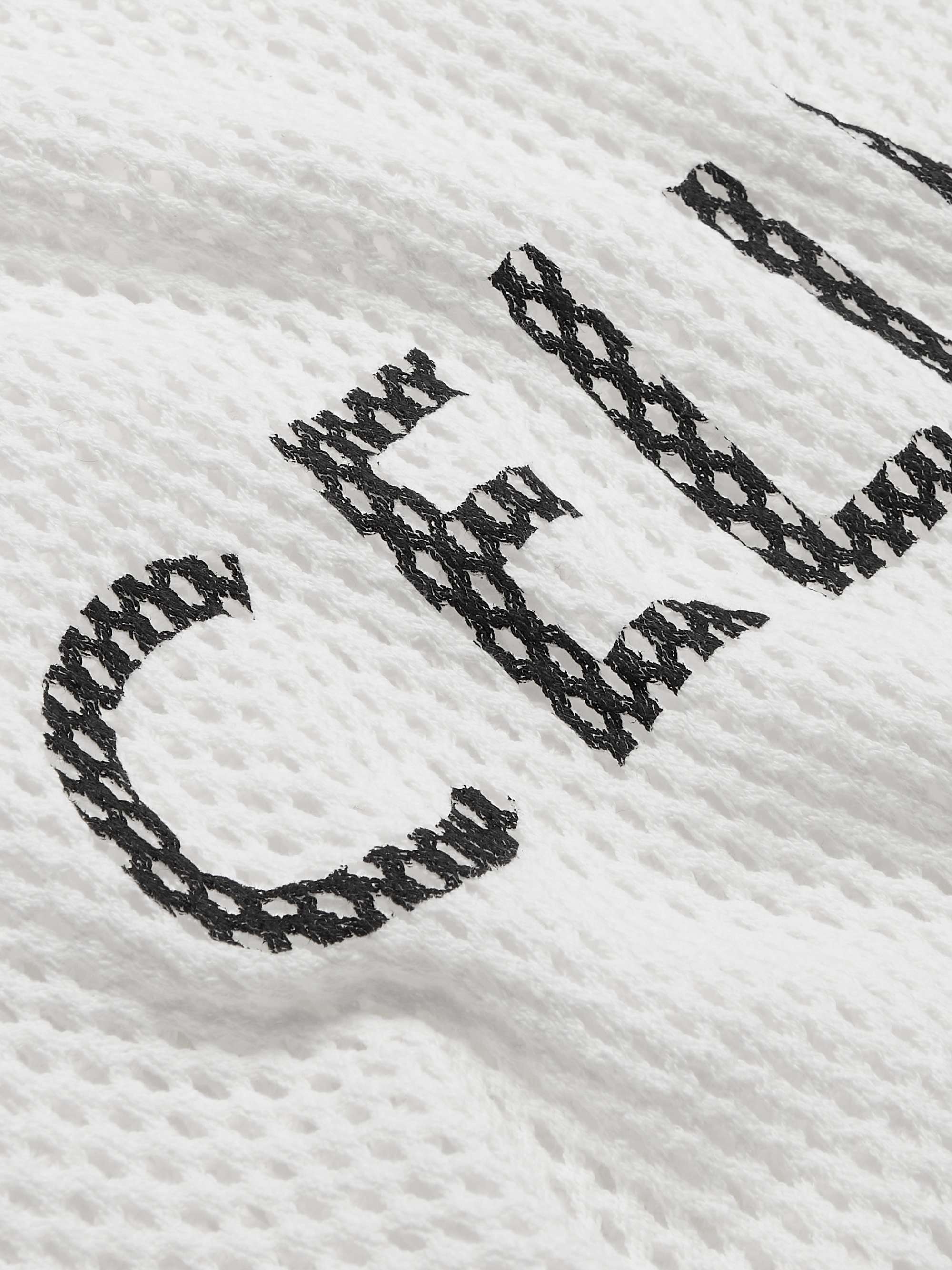 CELINE HOMME Logo-Print Cotton-Mesh Hoodie