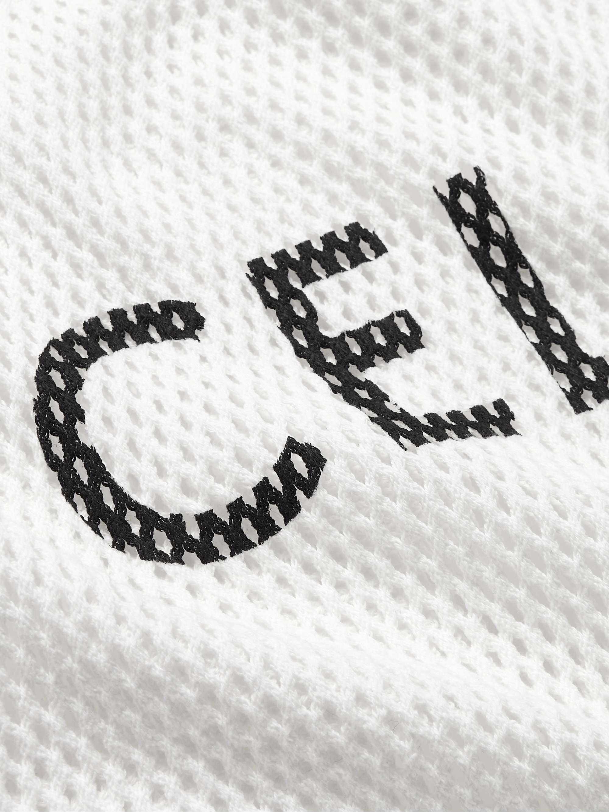 CELINE HOMME Logo-Print Cotton-Mesh T-Shirt