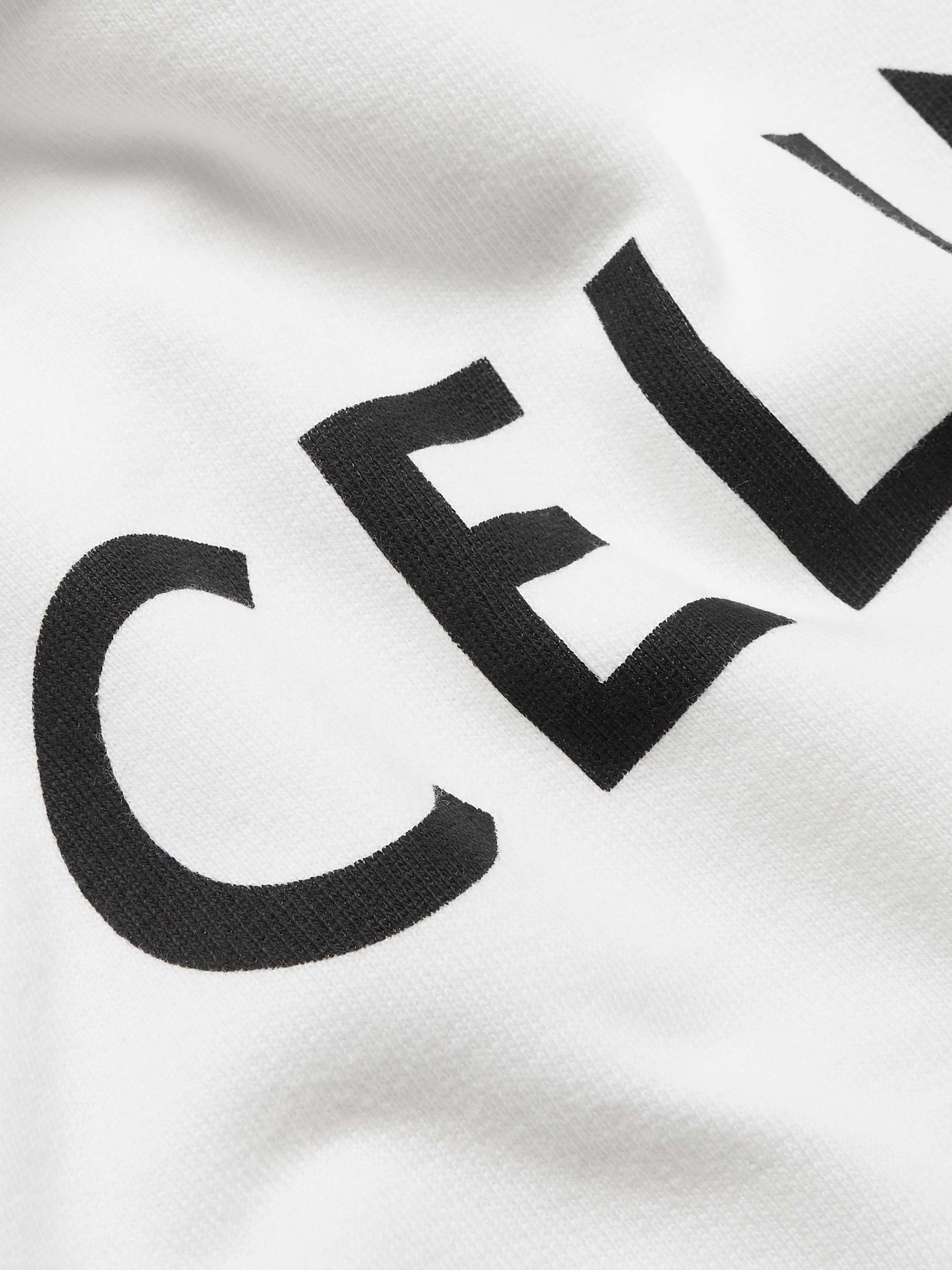 CELINE HOMME Logo-Print Cotton-Jersey Hoodie