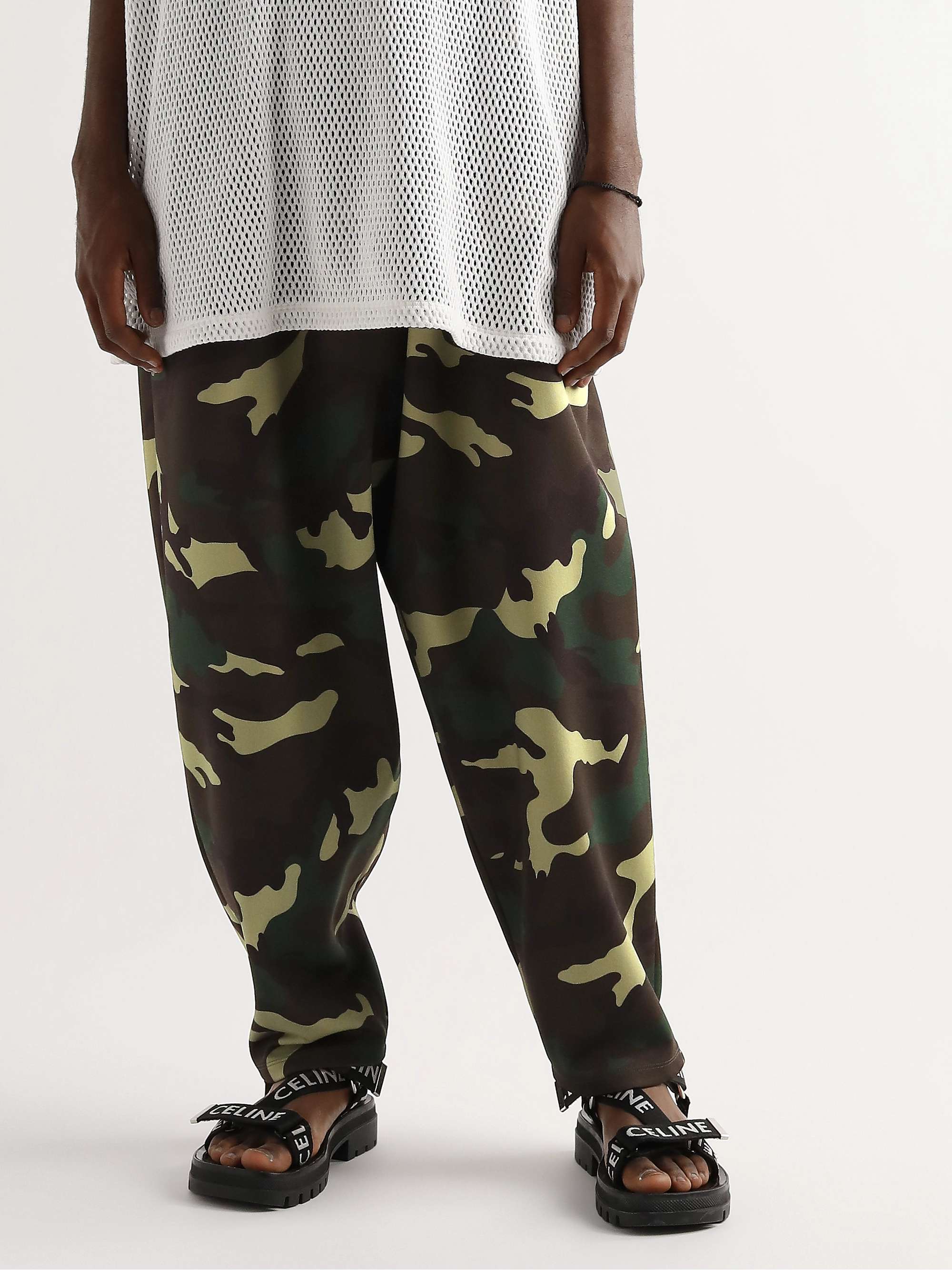Tapered Camouflage-Print Jersey Sweatpants
