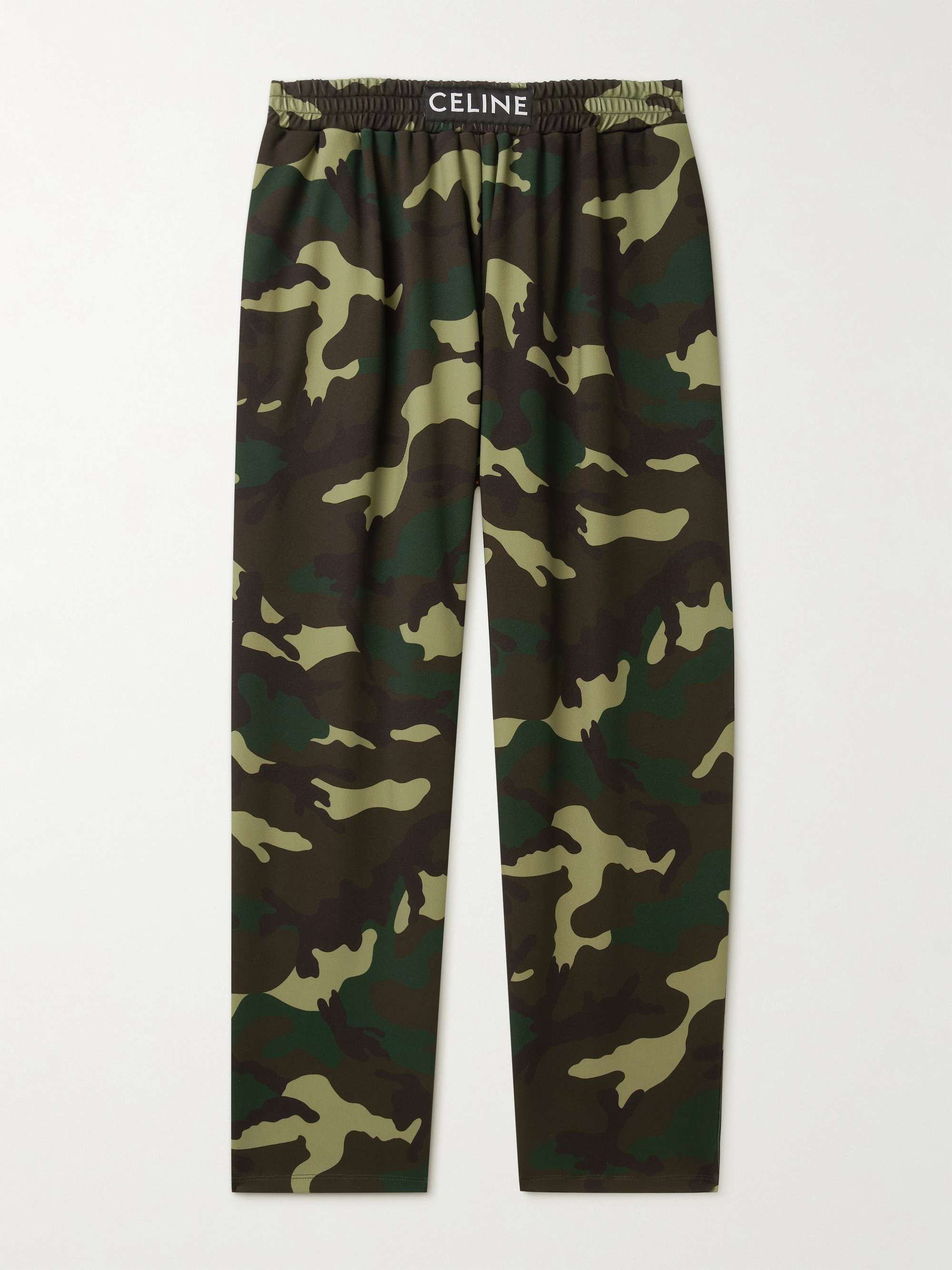 셀린느 옴므 스웻팬츠 CELINE HOMME Tapered Camouflage-Print Jersey Sweatpants,Green