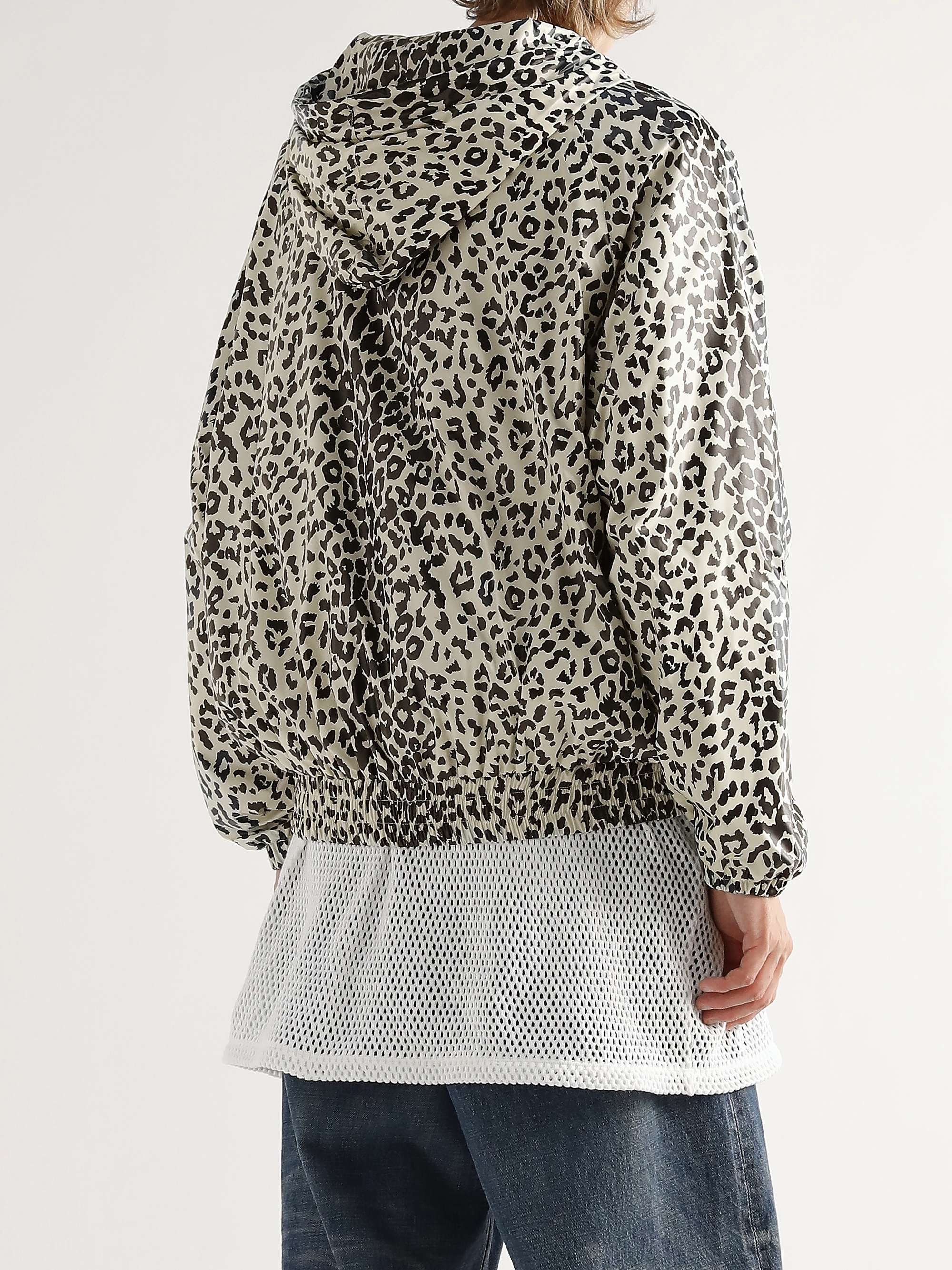 CELINE HOMME Leopard-Print Shell Hooded Jacket