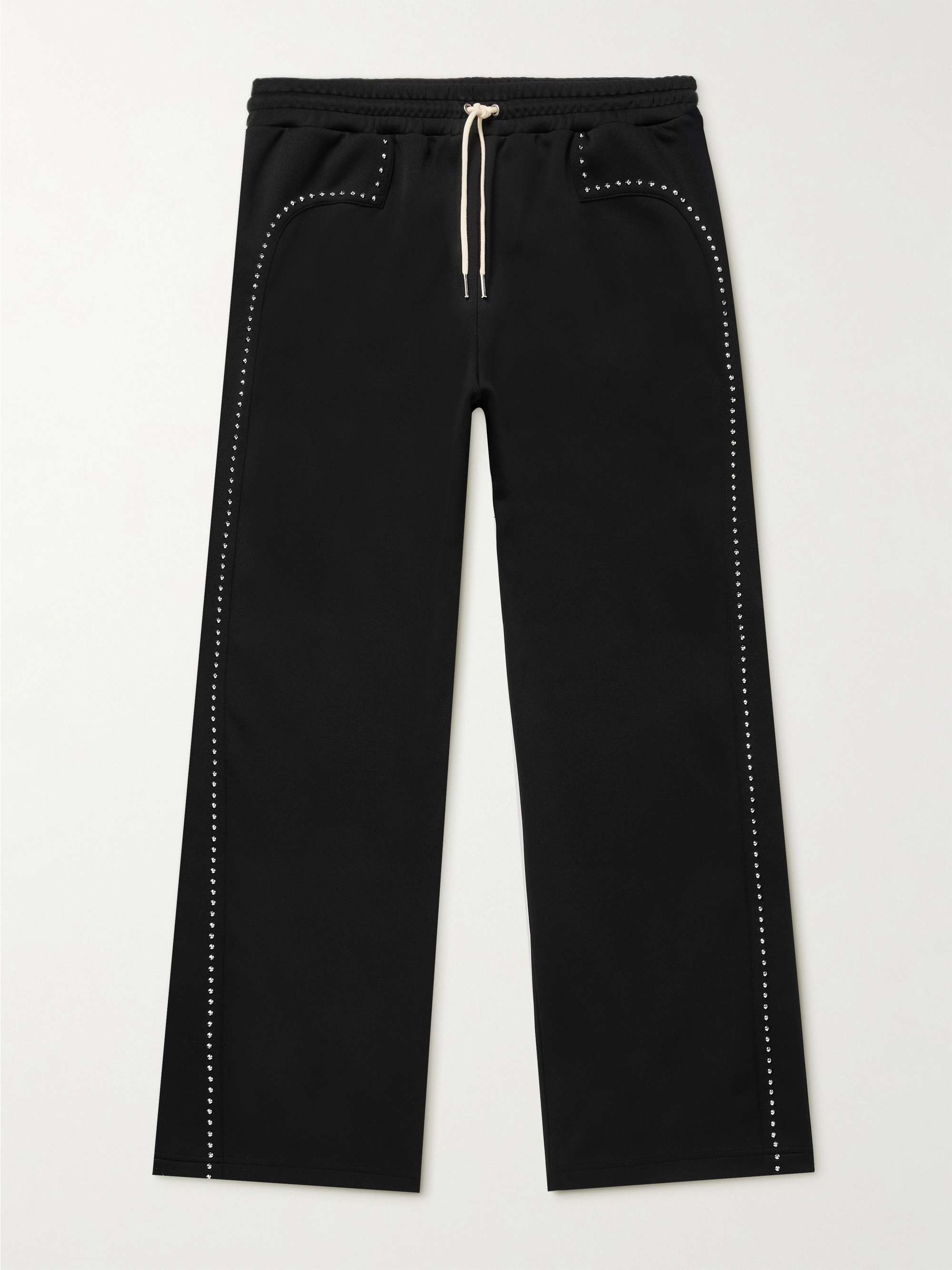 셀린느 옴므 스웻팬츠  CELINE HOMME Straight-Leg Studded Jersey Sweatpants,Black