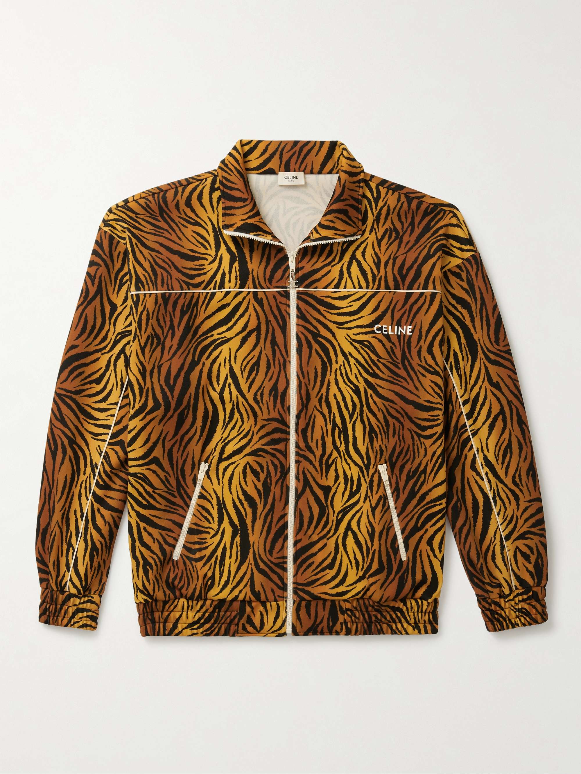 CELINE HOMME Tiger-Print Jersey Track Jacket