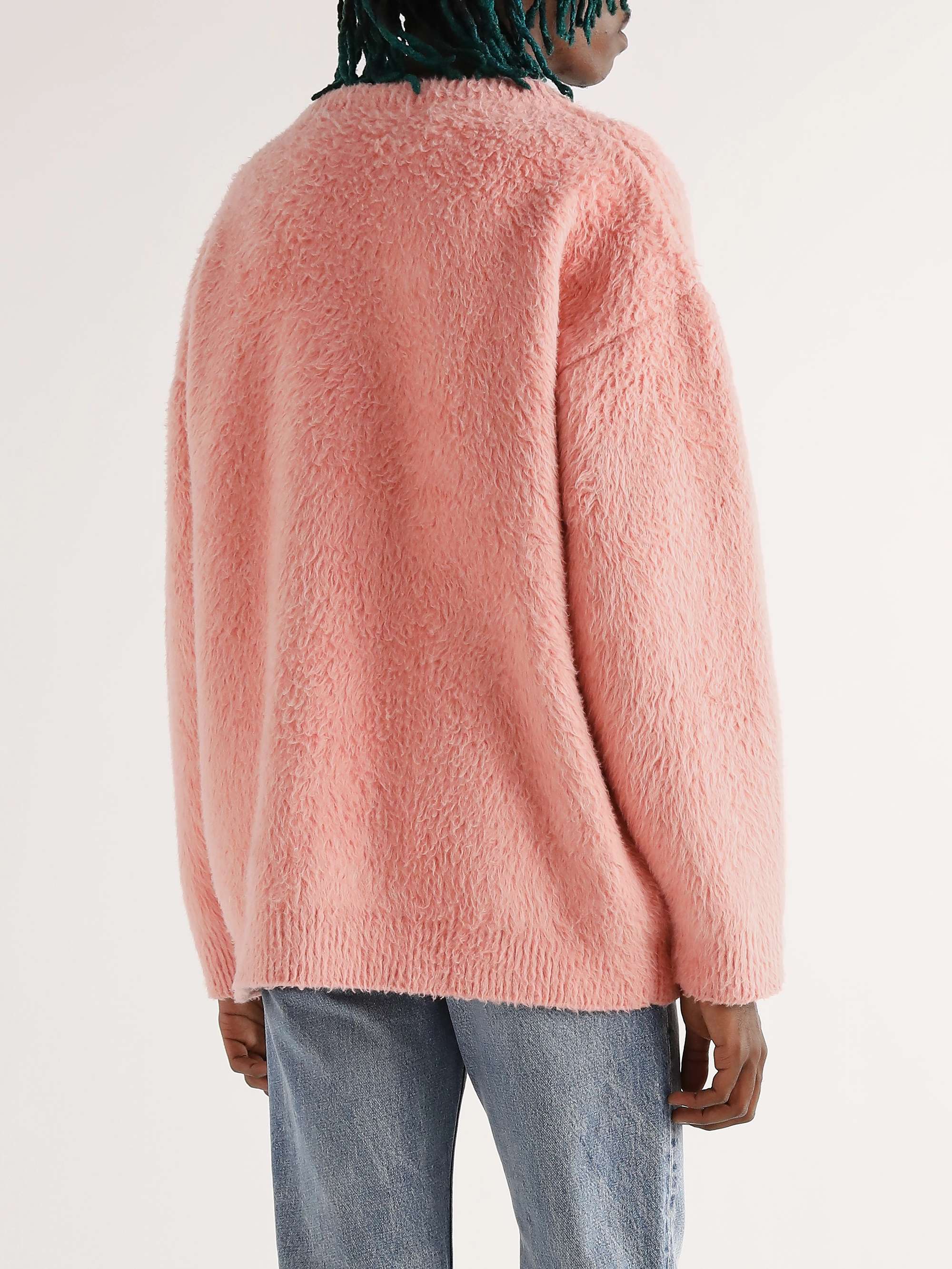 CELINE HOMME Brushed Cotton-Blend Jacquard Sweater