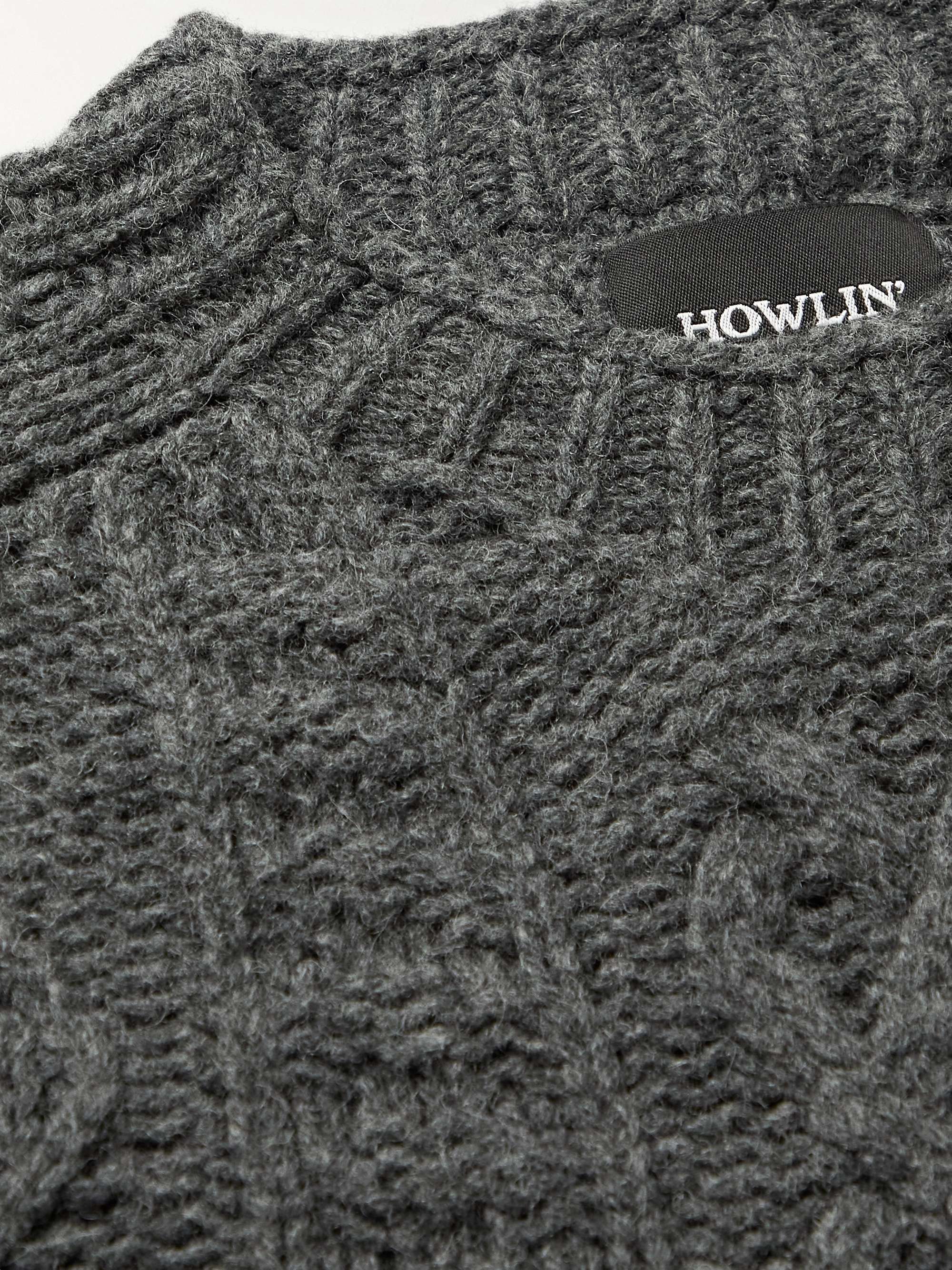 HOWLIN' Super Cult Slim-Fit Cable-Knit Virgin Wool Sweater