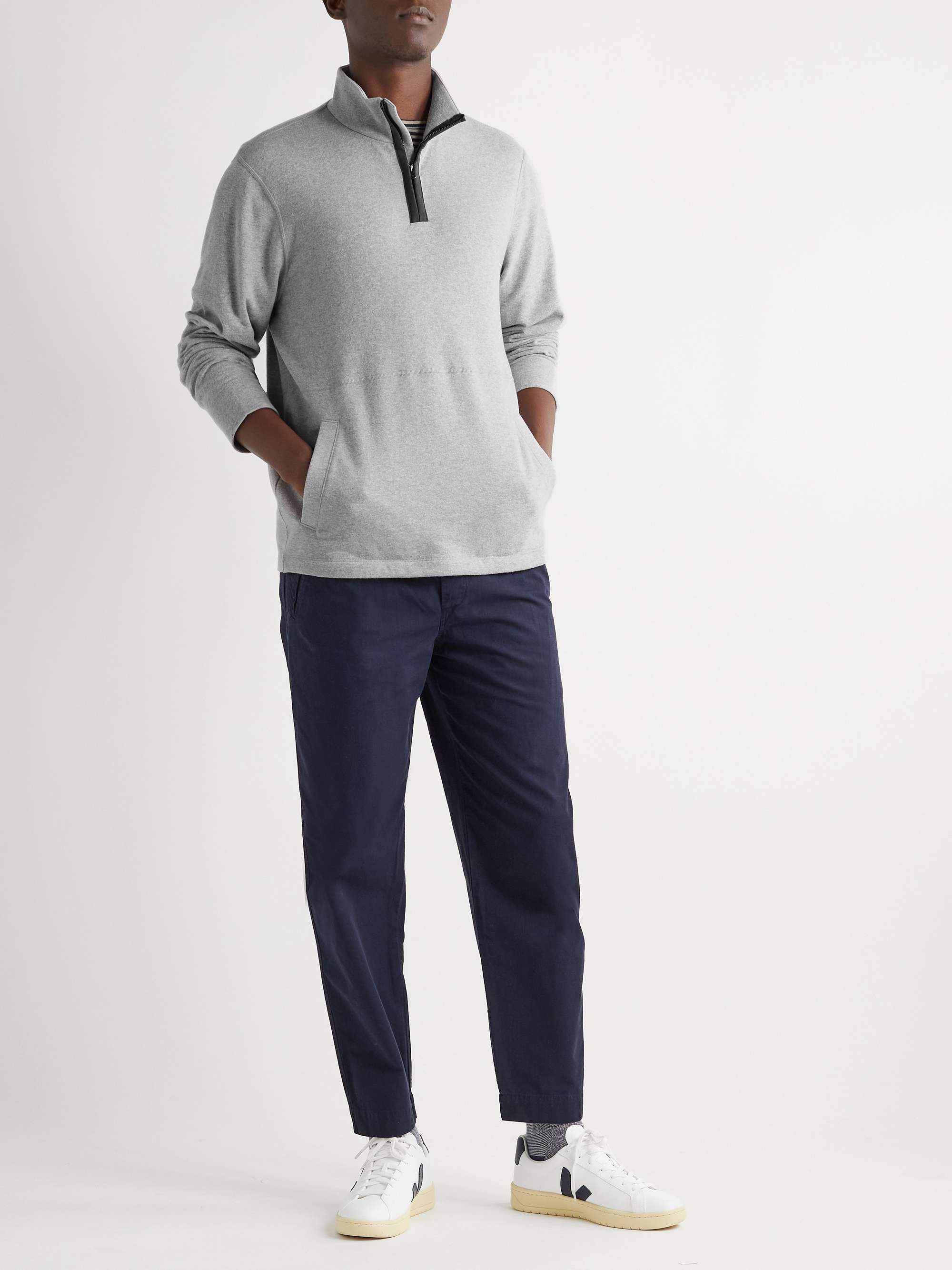 JAMES PERSE Cotton-Blend Jersey Half-Zip Sweatshirt