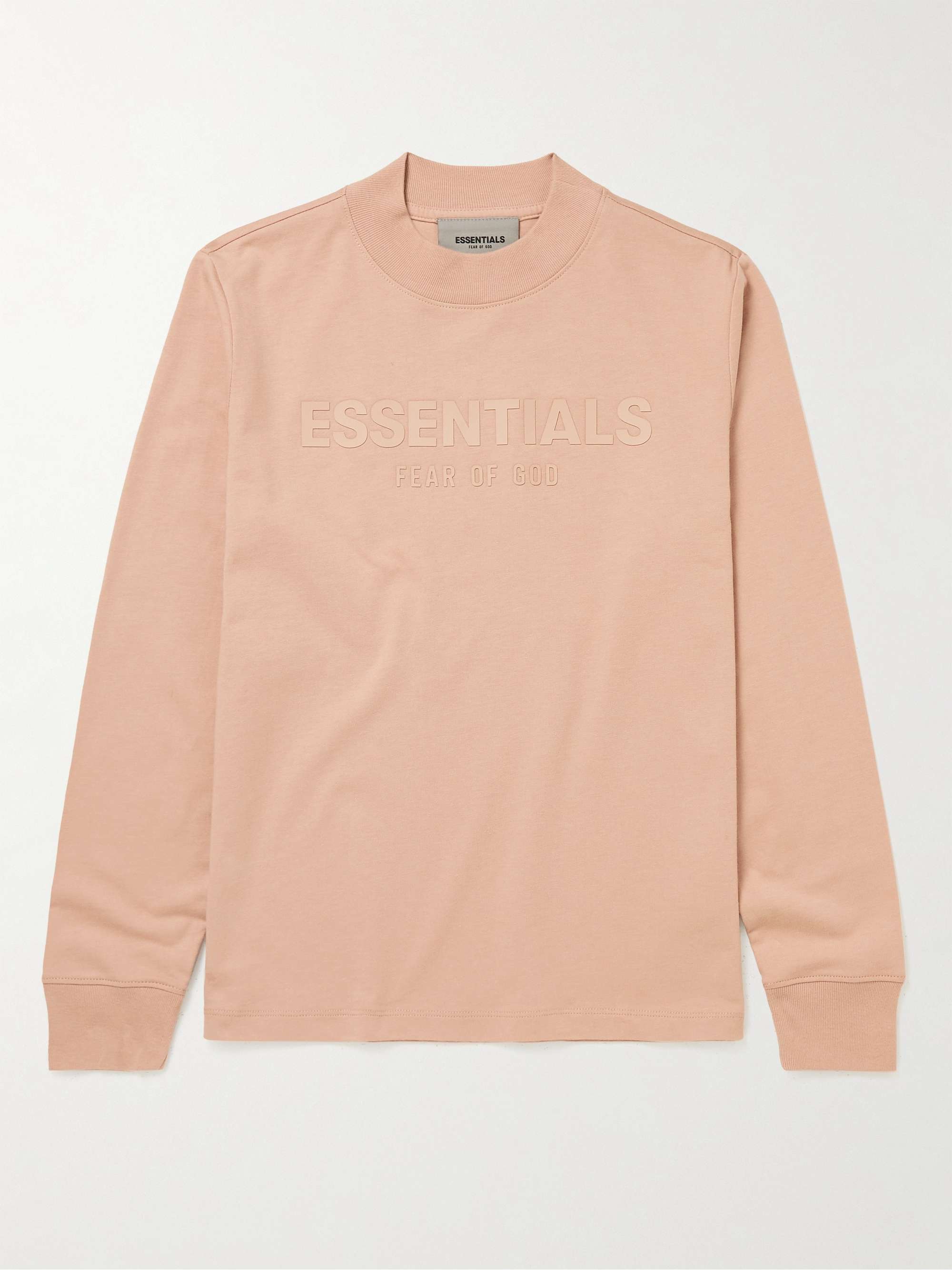 피어오브갓 에센셜 키즈 긴팔 티셔츠 FEAR OF GOD ESSENTIALS KIDS Logo-Print Cotton-Jersey T-Shirt,Pink
