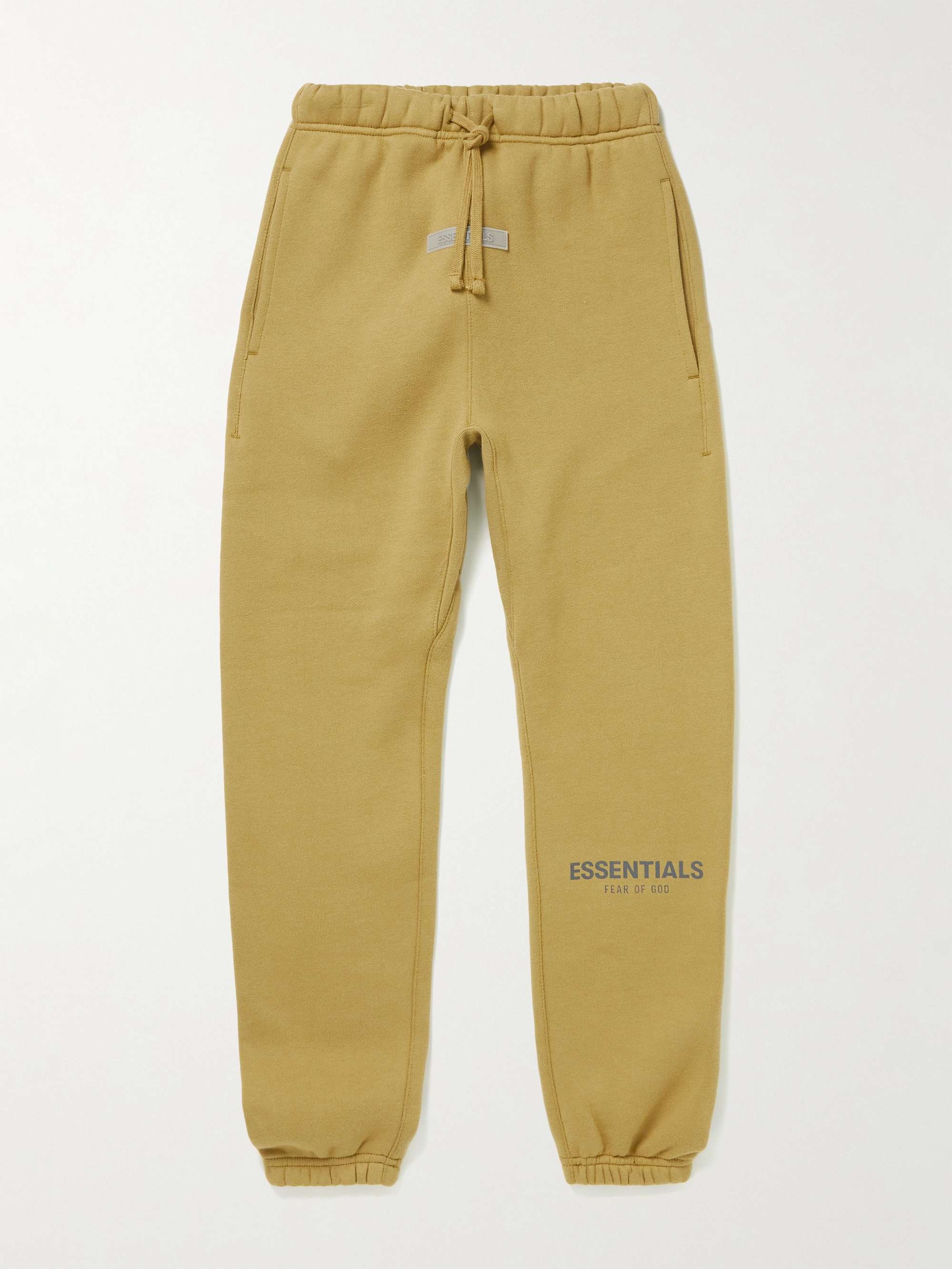 피어오브갓 에센셜 키즈 스웻팬츠 FEAR OF GOD ESSENTIALS KIDS Logo-Print Cotton-Blend Jersey Drawstring Sweatpants,Mustard