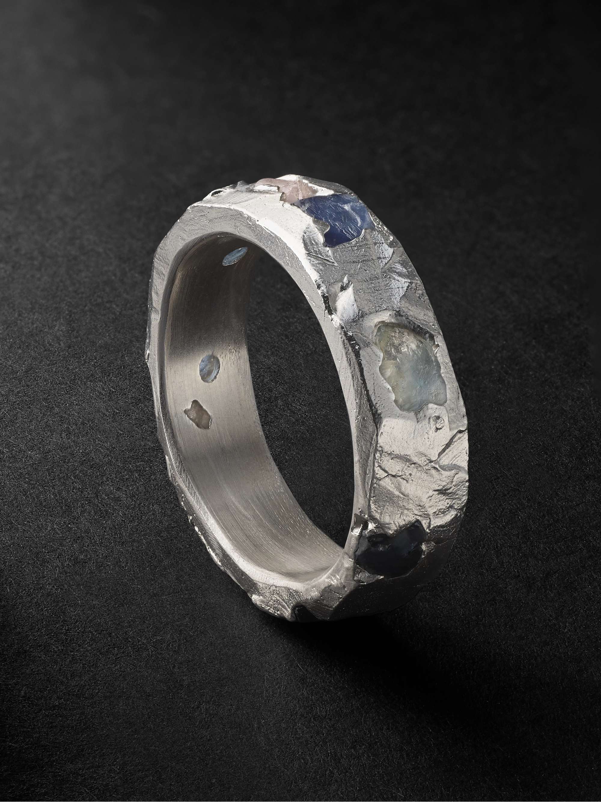THE OUZE Sterling Silver Sapphire Ring