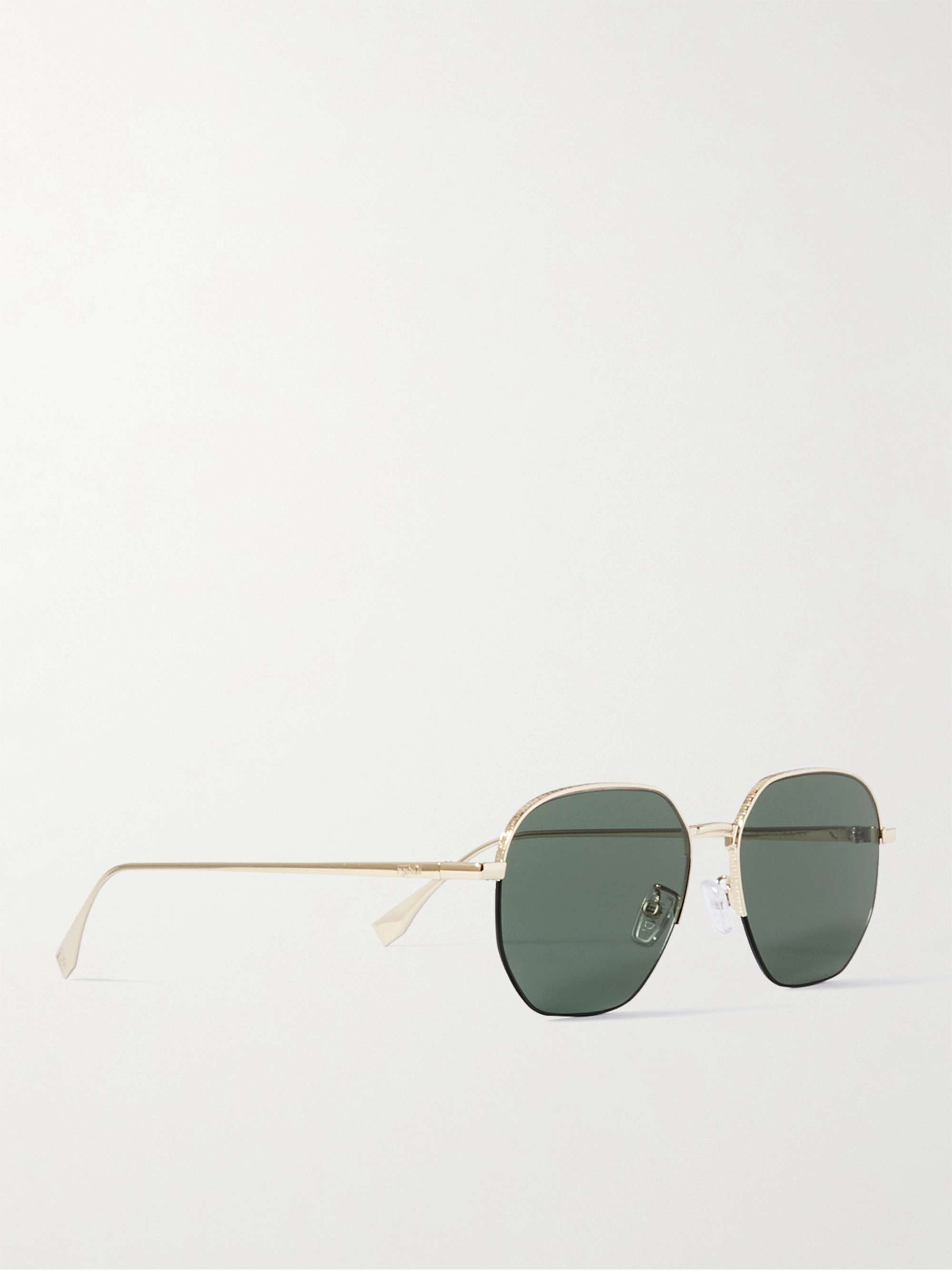FENDI Gold-Tone Round-Frame Sunglasses