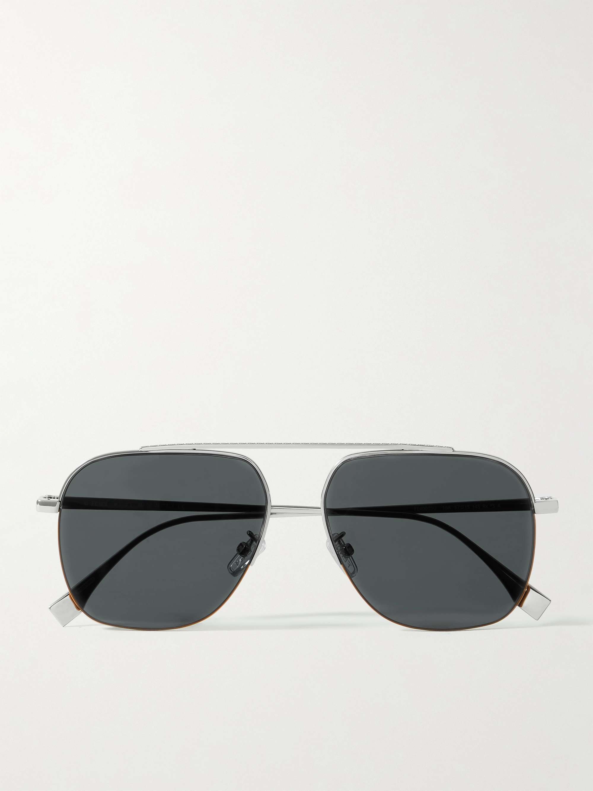 FENDI Aviator-Style Silver-Tone Sunglasses
