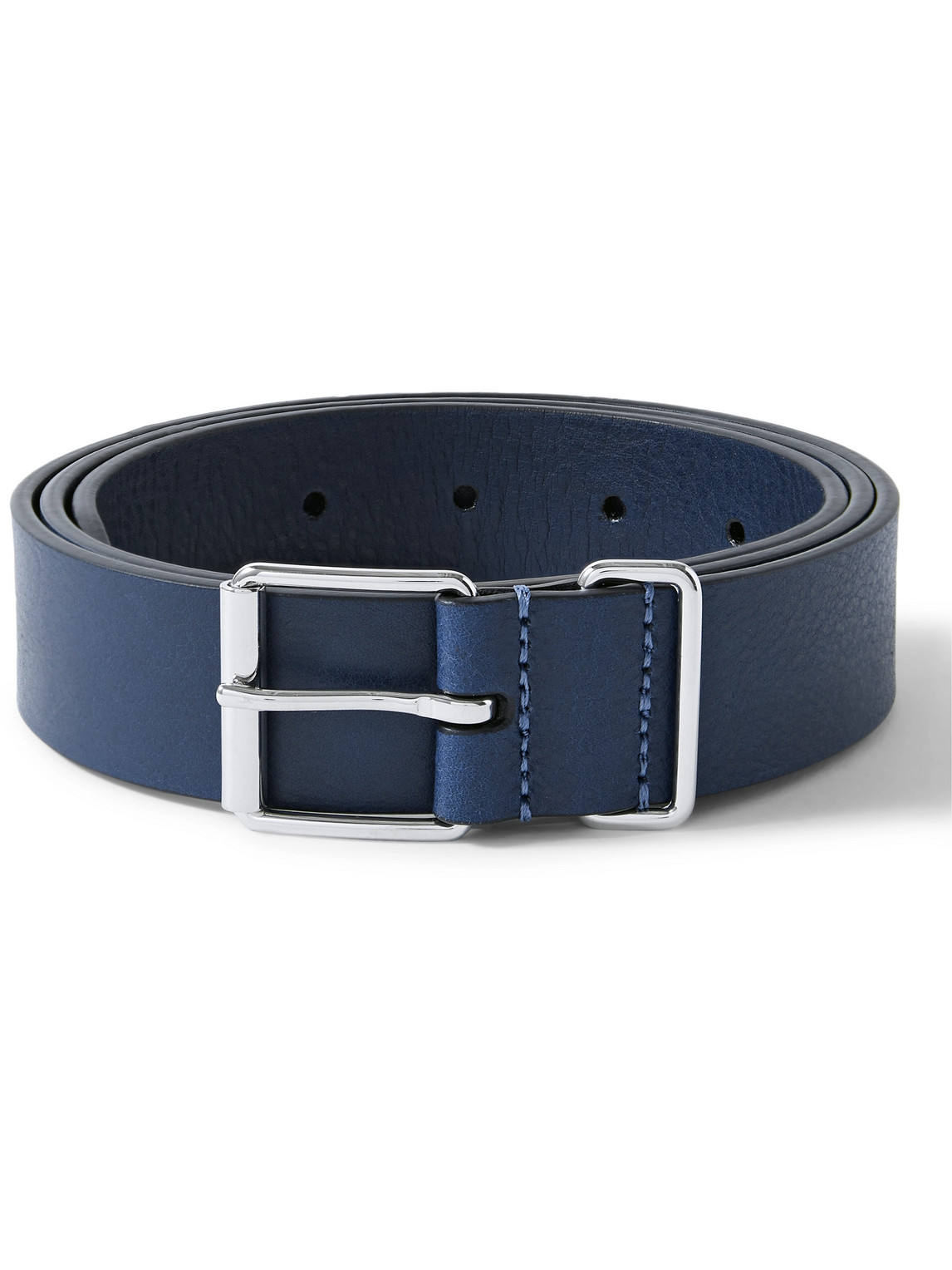 Anderson's 3cm Full-grain Leather Belt In Blue