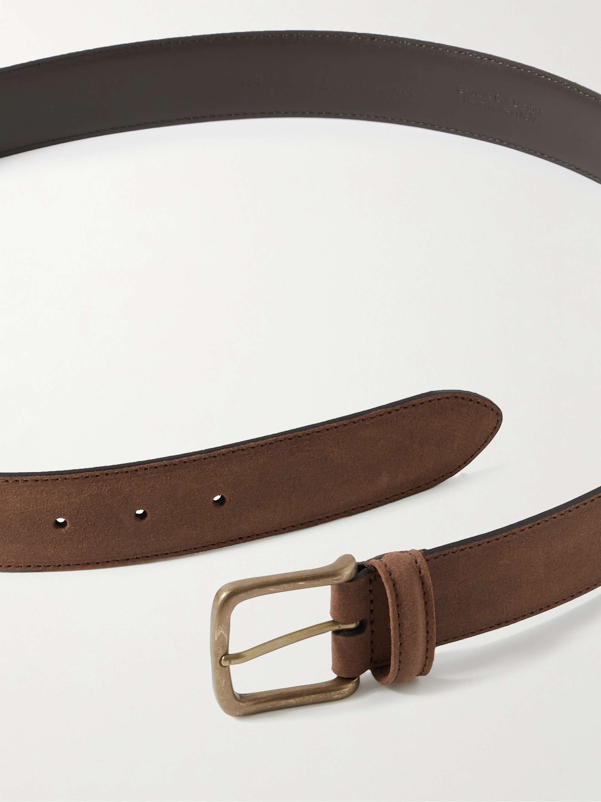 ANDERSON'S 3.5cm Waxed-Suede Belt