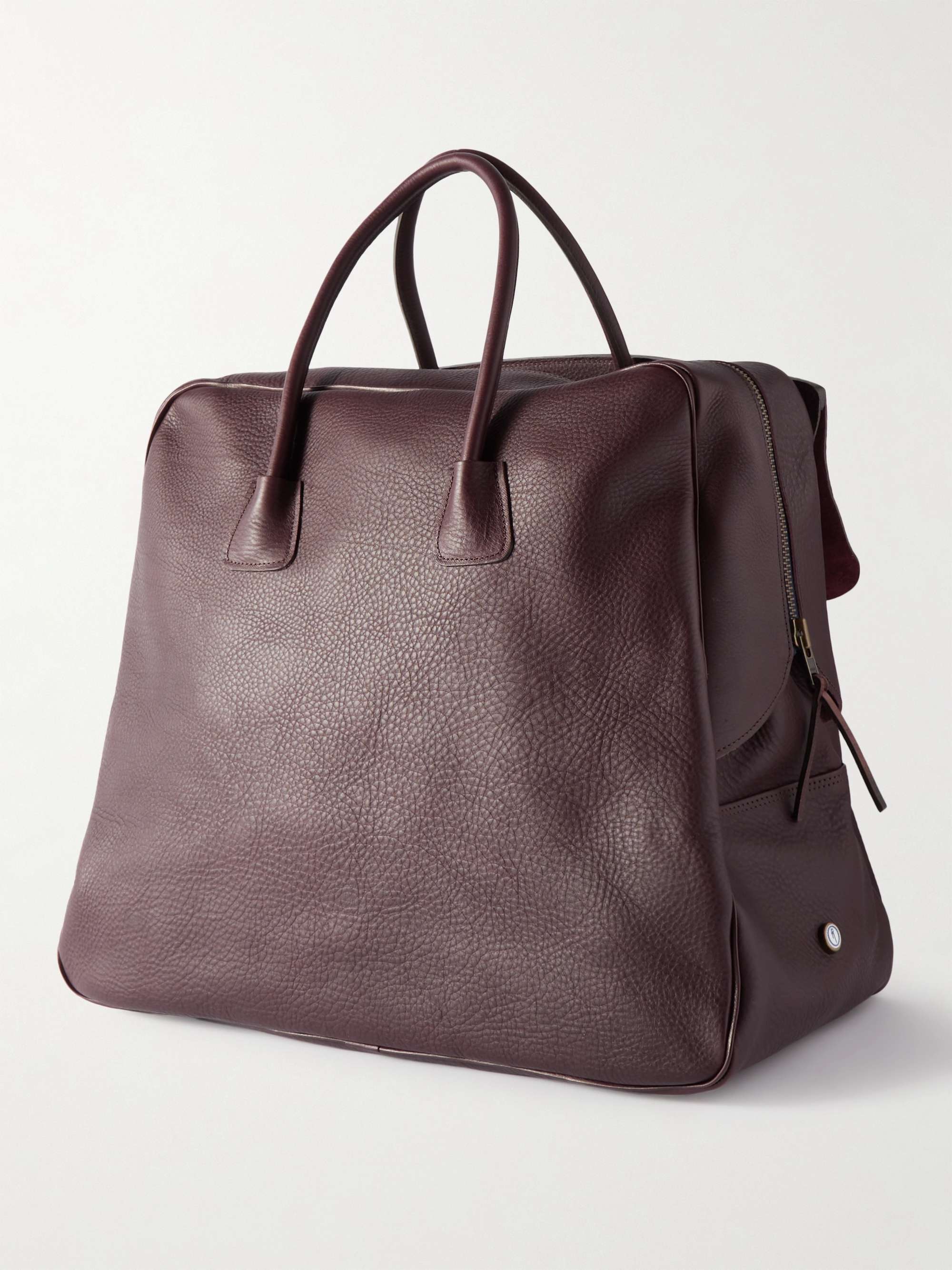 BLEU DE CHAUFFE Large Full-Grain Leather Weekend Bag