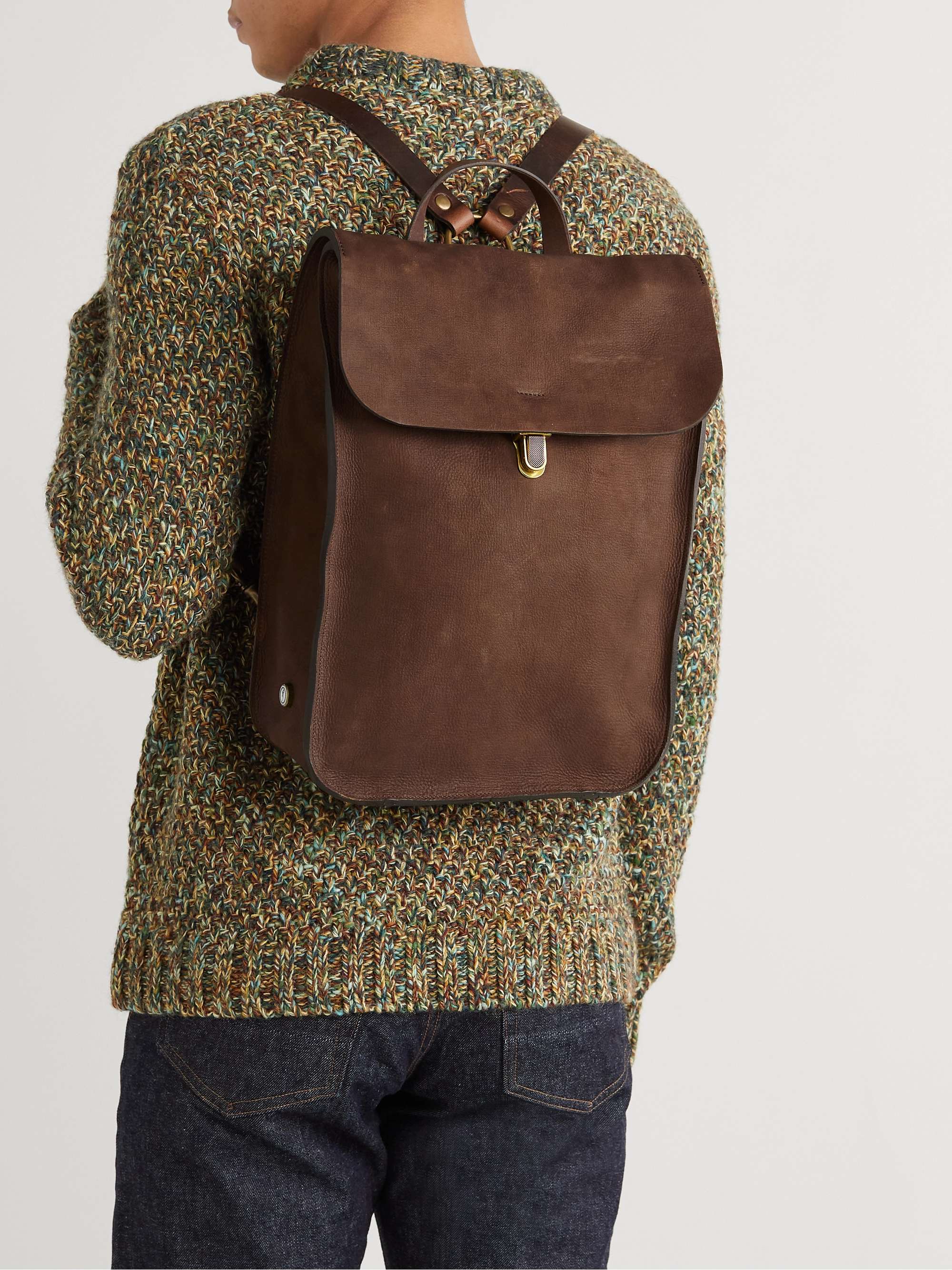 BLEU DE CHAUFFE Full-Grain Leather Backpack