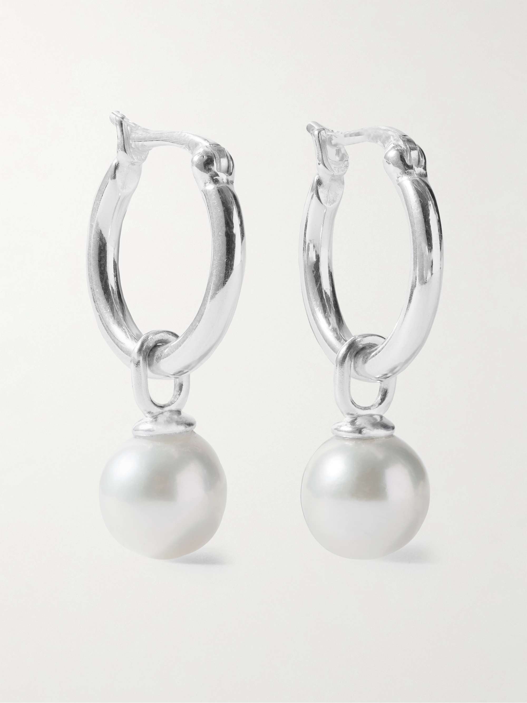 HATTON LABS Sterling Silver Pearl Hoop Earrings