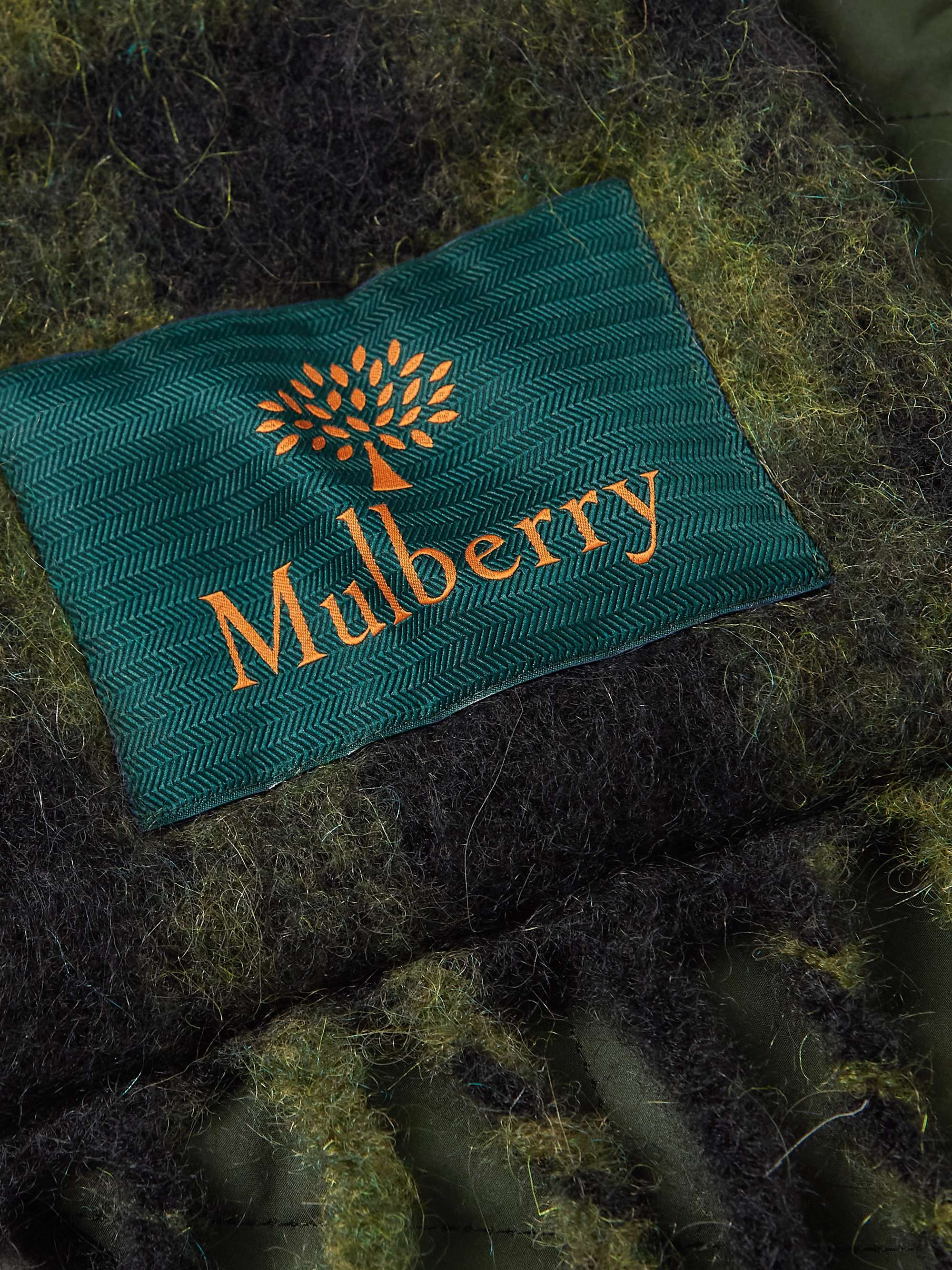 MULBERRY Reversible Checked Knitted and Quilted Recycled Shell Scarf