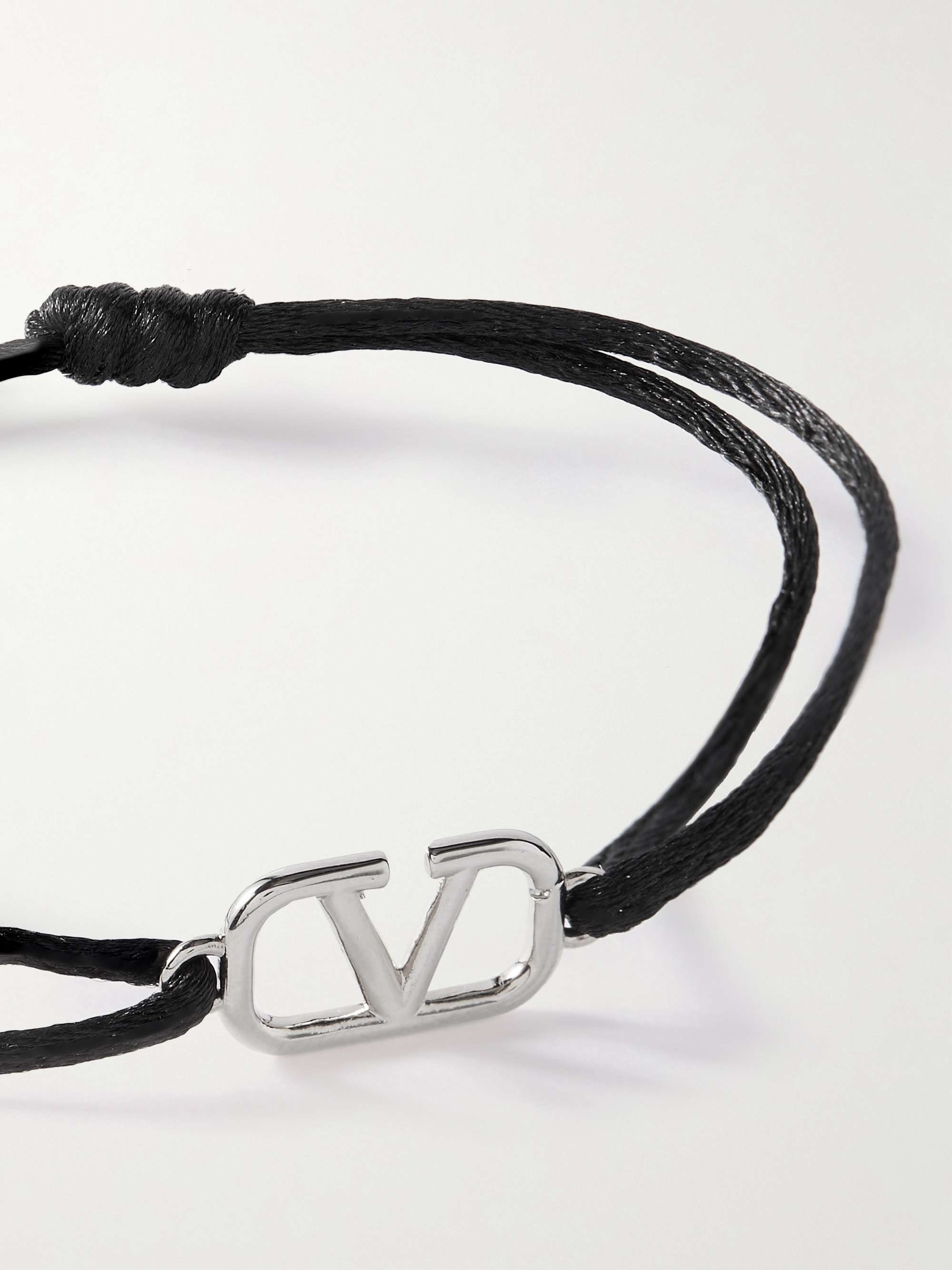 VALENTINO Valentino Garavani Silver-Tone and Cord Bracelet