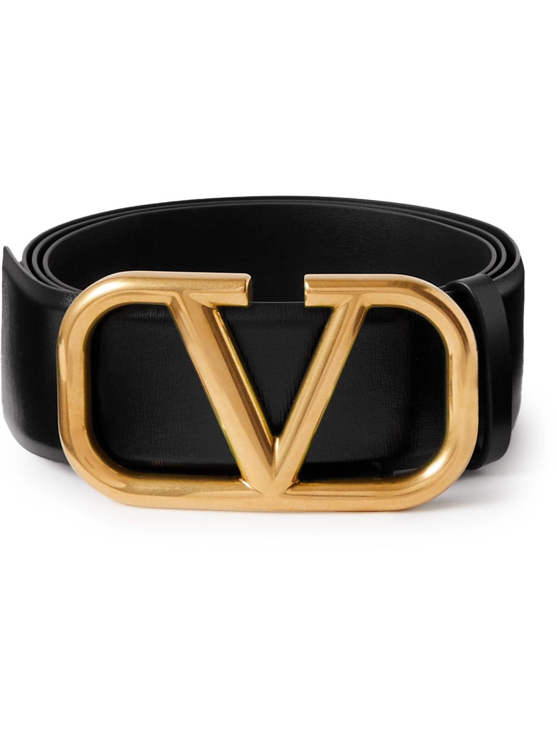 Valentino Garavani 4cm V-Logo Leather Belt