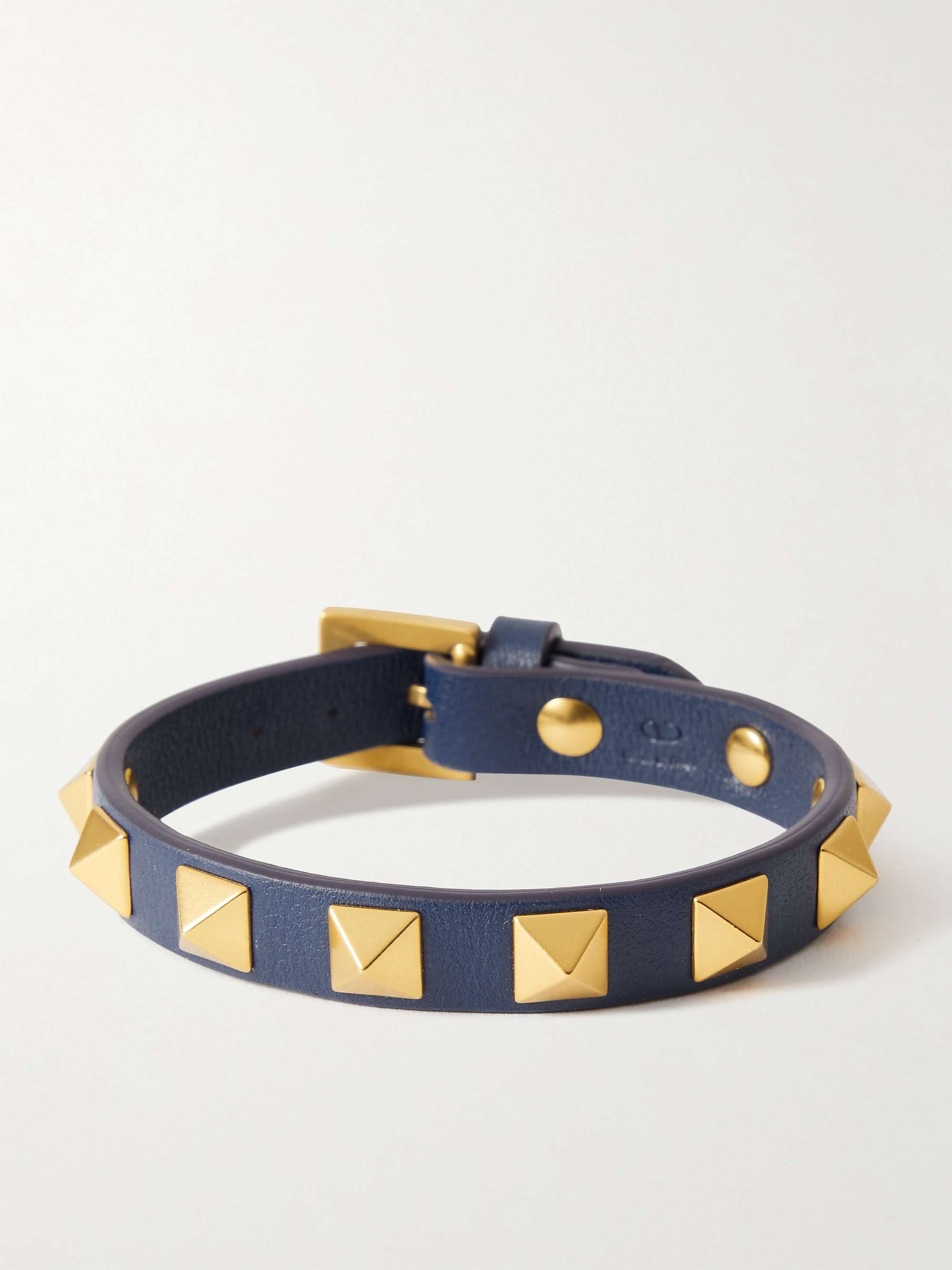 발렌티노 팔찌  Valentino Garavani Rockstud Leather Bracelet,Blue