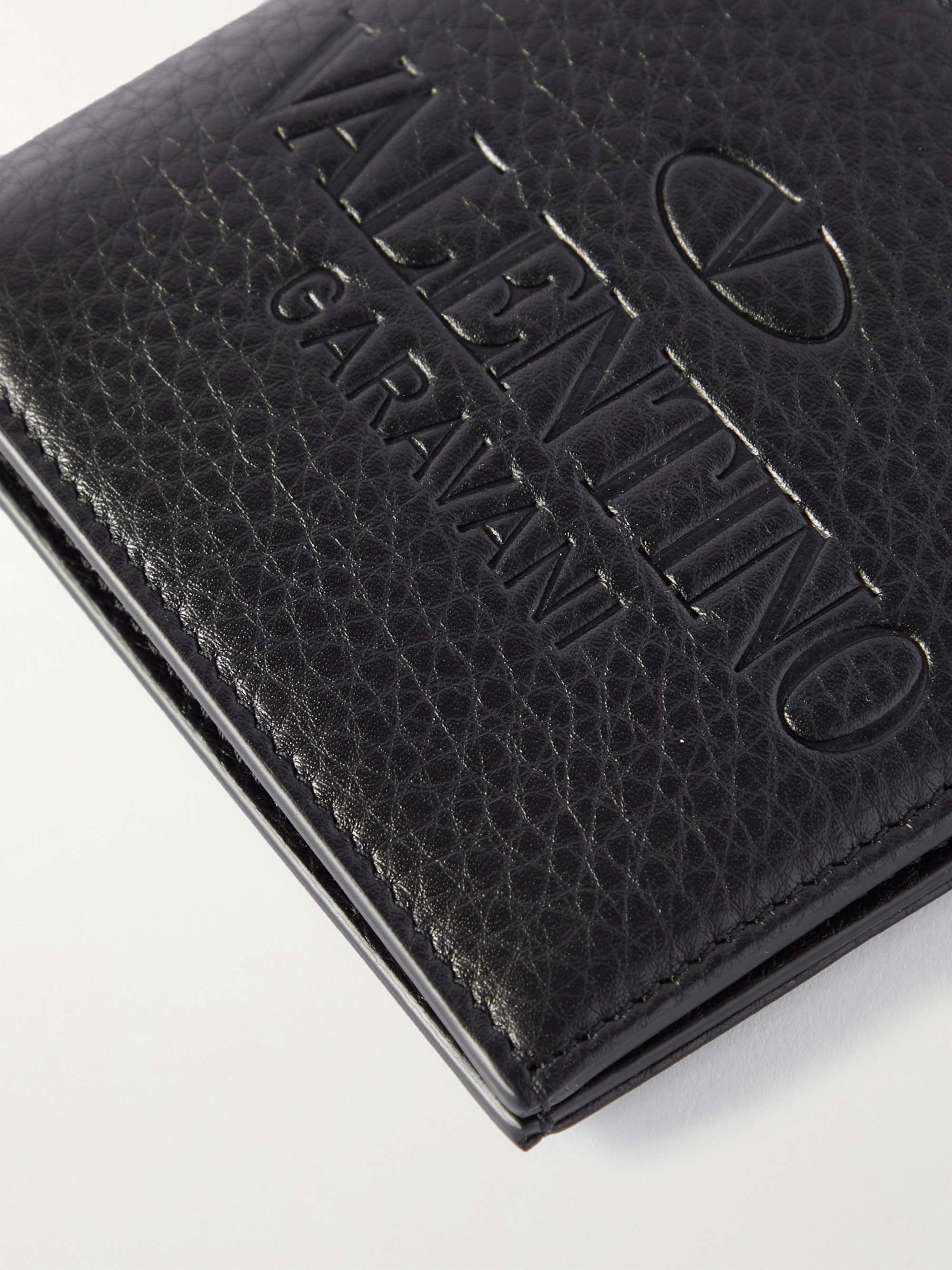 VALENTINO Valentino Garavani Logo-Debossed Full-Grain Leather Billfold Wallet