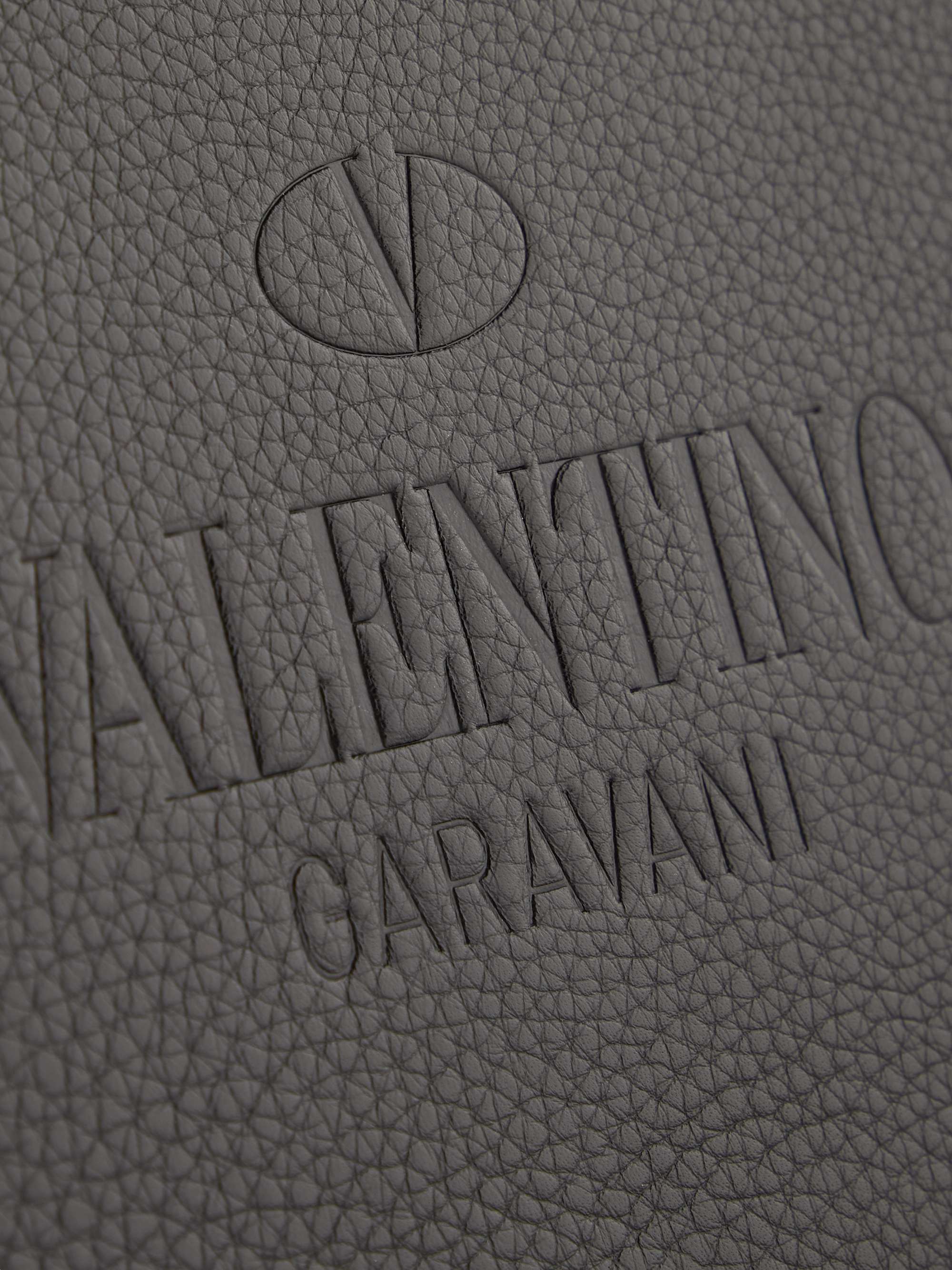 VALENTINO Valentino Garavani Logo-Debossed Full-Grain Leather Pouch