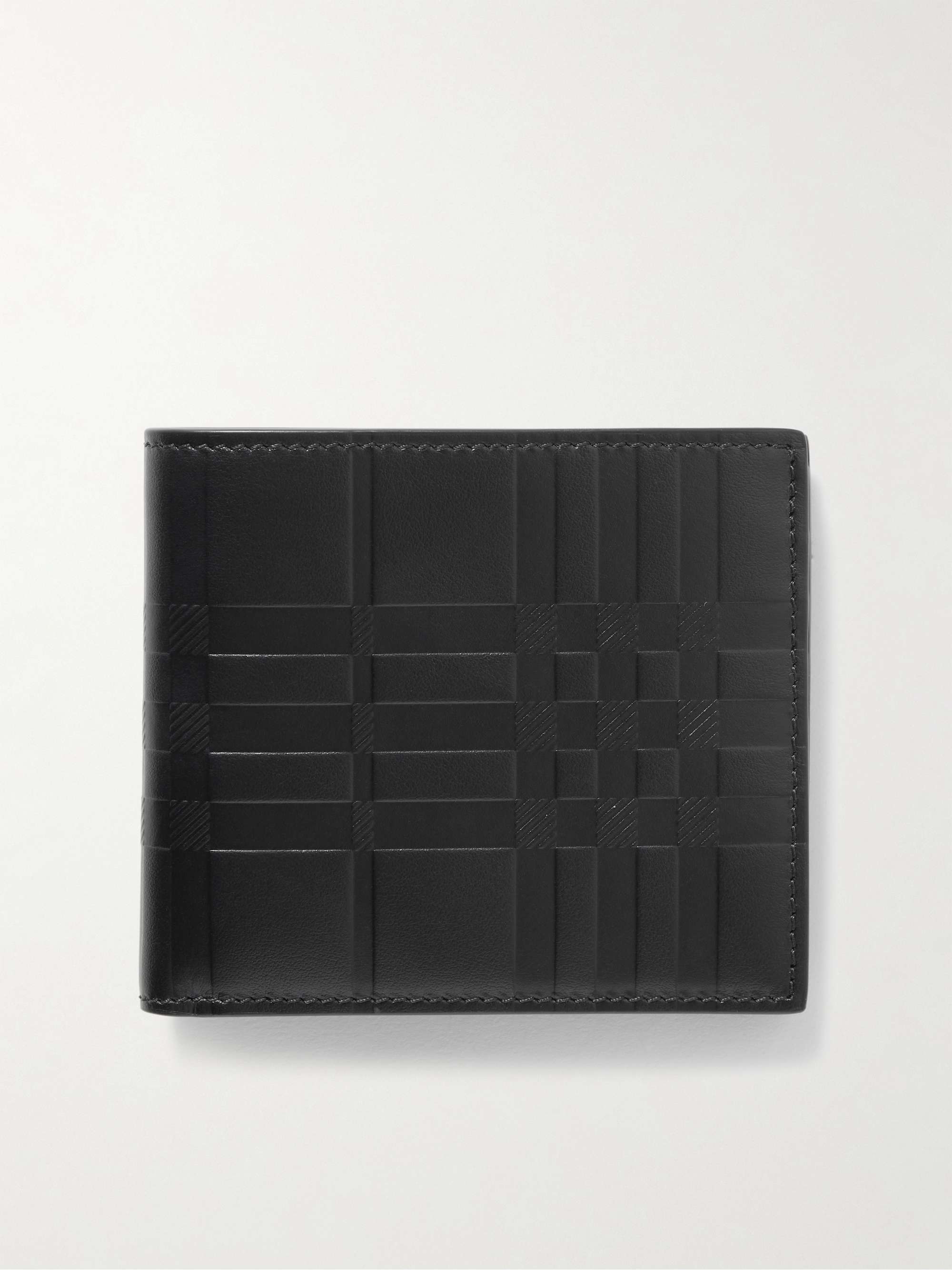 BURBERRY Embossed Leather Billfold Wallet