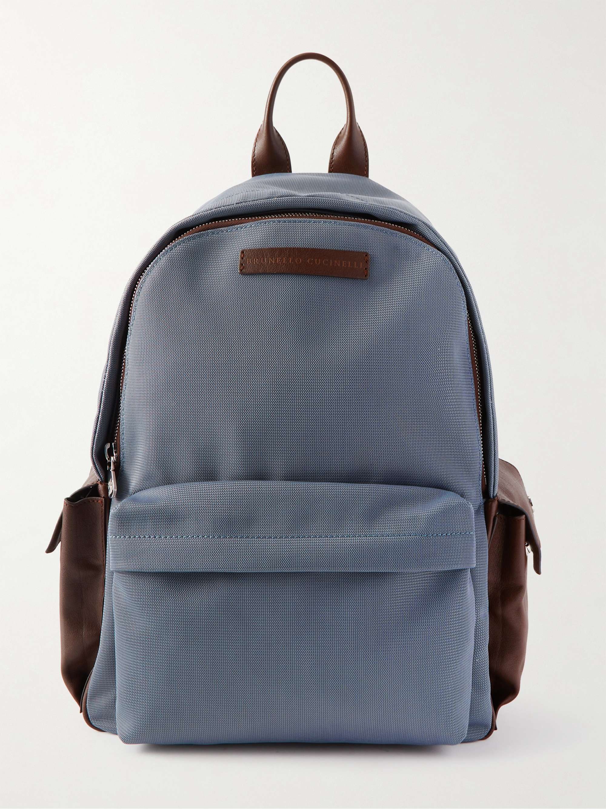 BRUNELLO CUCINELLI Leather-Trimmed Nylon Backpack