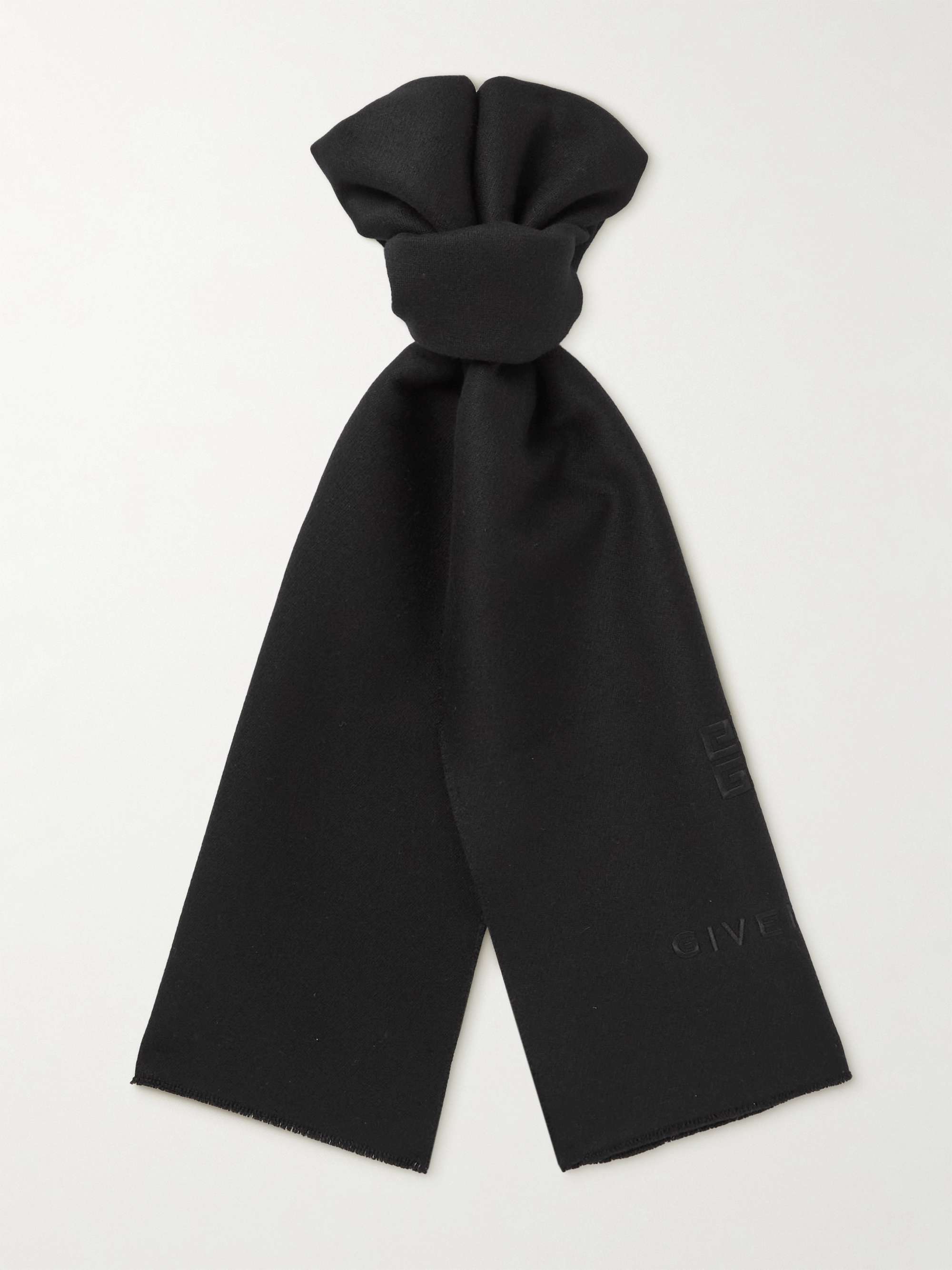 GIVENCHY Logo-Embroidered Wool and Cashmere-Blend Scarf