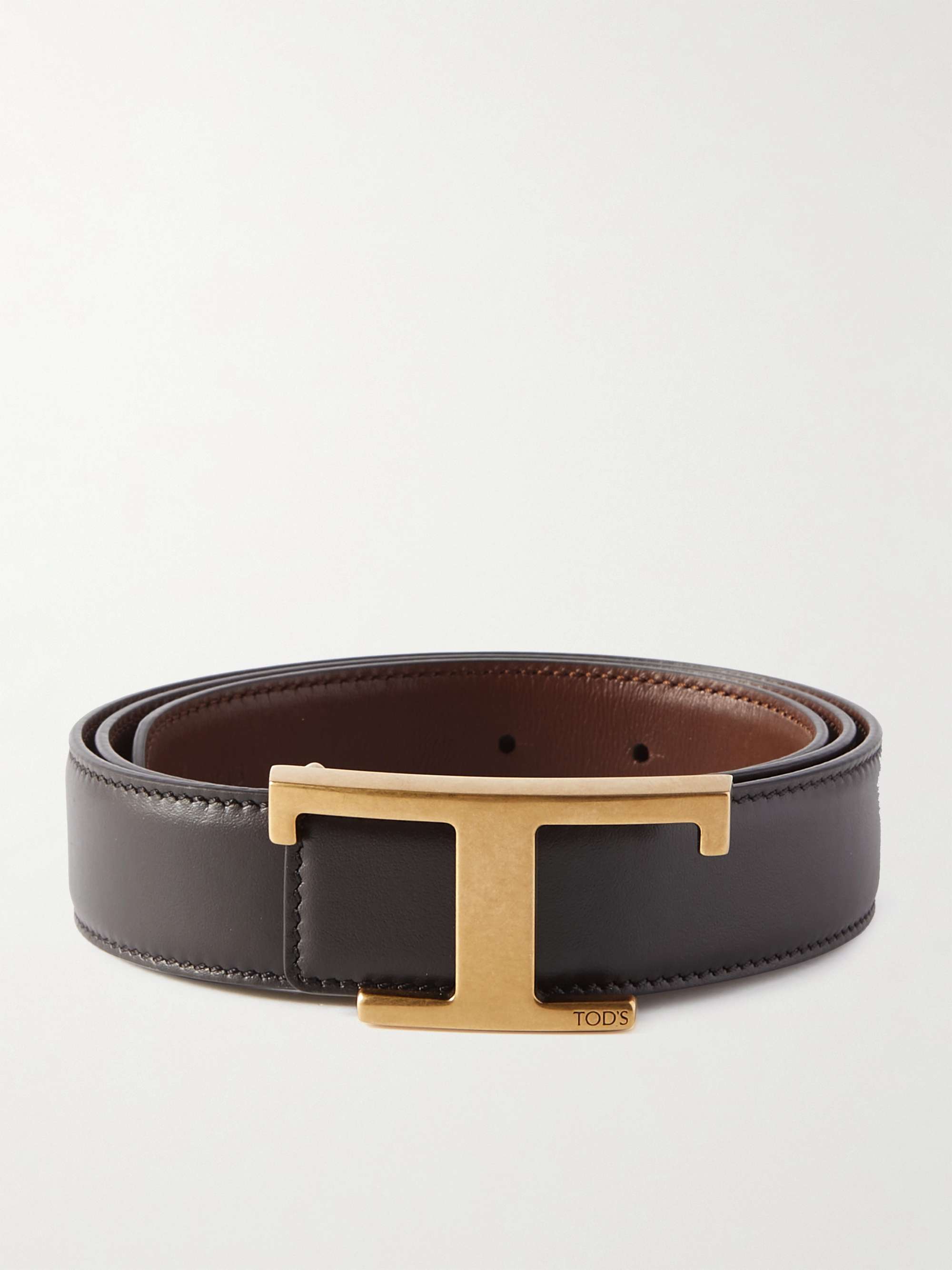 TOD'S 3cm Reversible Logo-Embellished Leather Belt