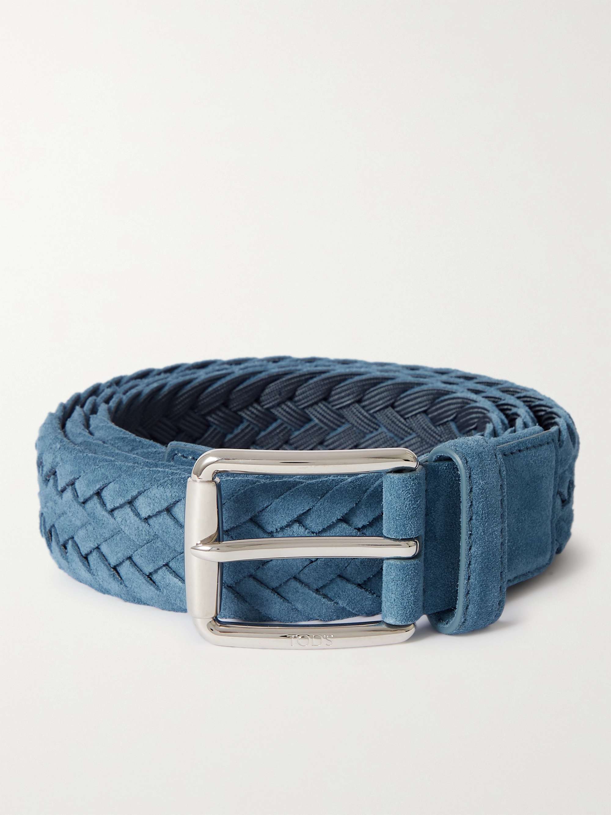 TOD'S 3cm Woven Suede Belt