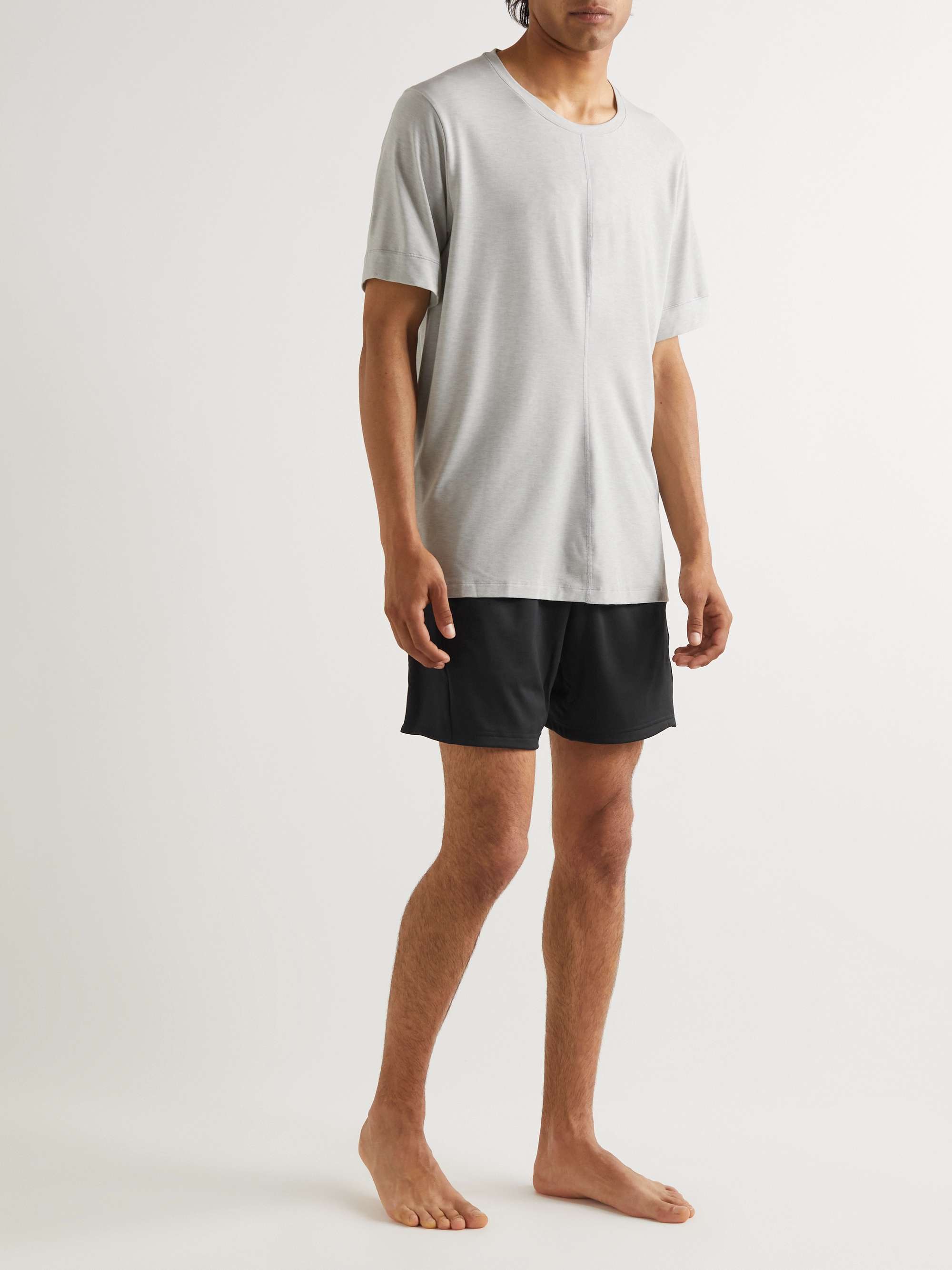 ADIDAS SPORT Straight-Leg Logo-Print Recycled AEROREADY Jersey Shorts