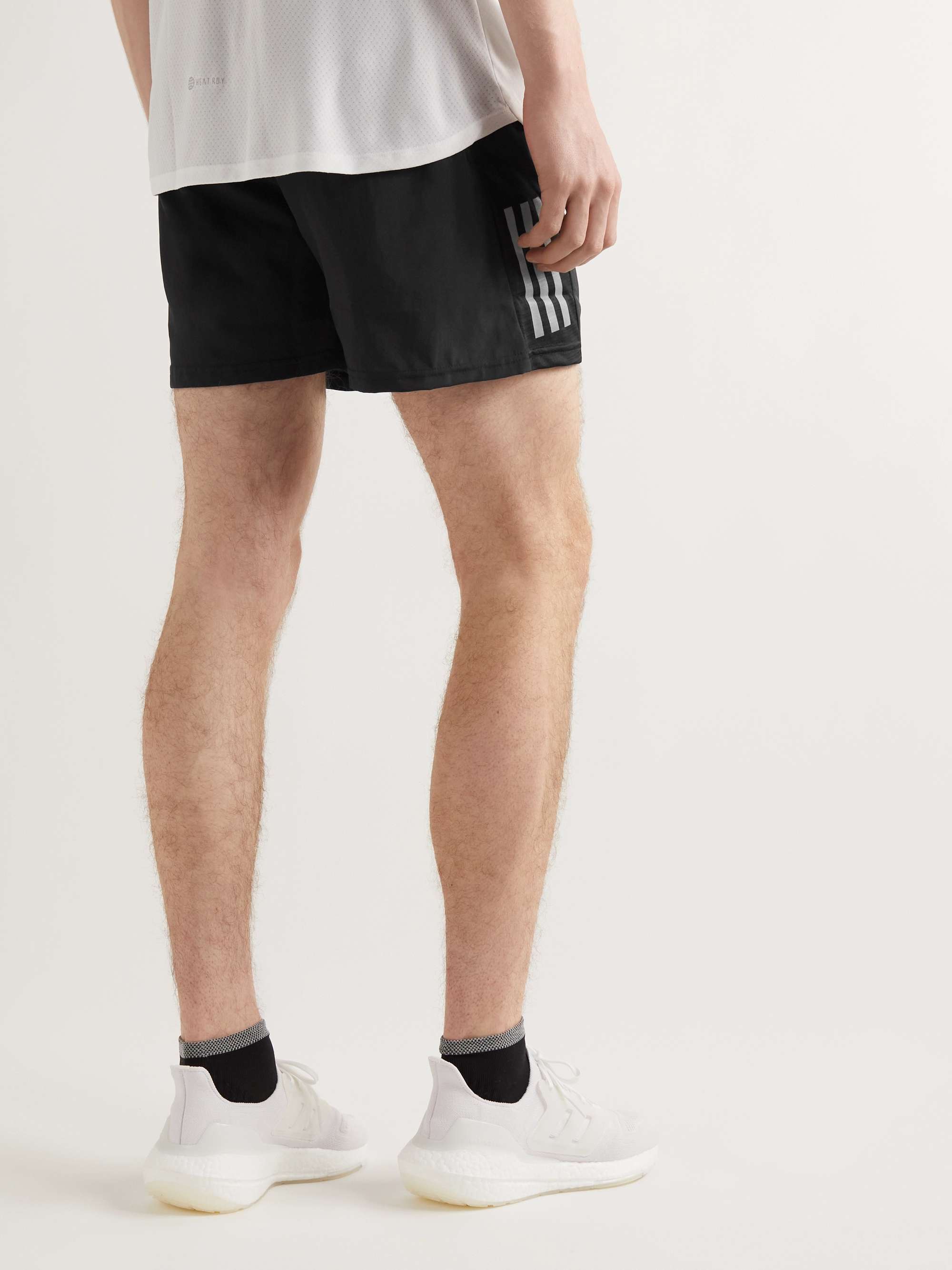 ADIDAS SPORT Own the Run Straight-Leg Logo-Print Recycled AEROREADY Jersey Shorts
