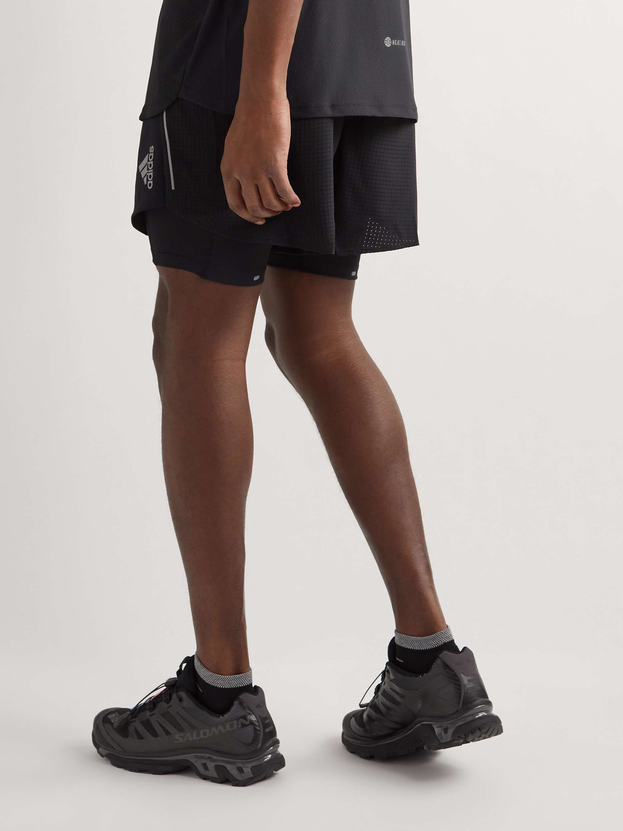 ADIDAS SPORT Designed 4 Running 2-In-1 Layered Recycled Ripstop and Tech-Jersey Shorts