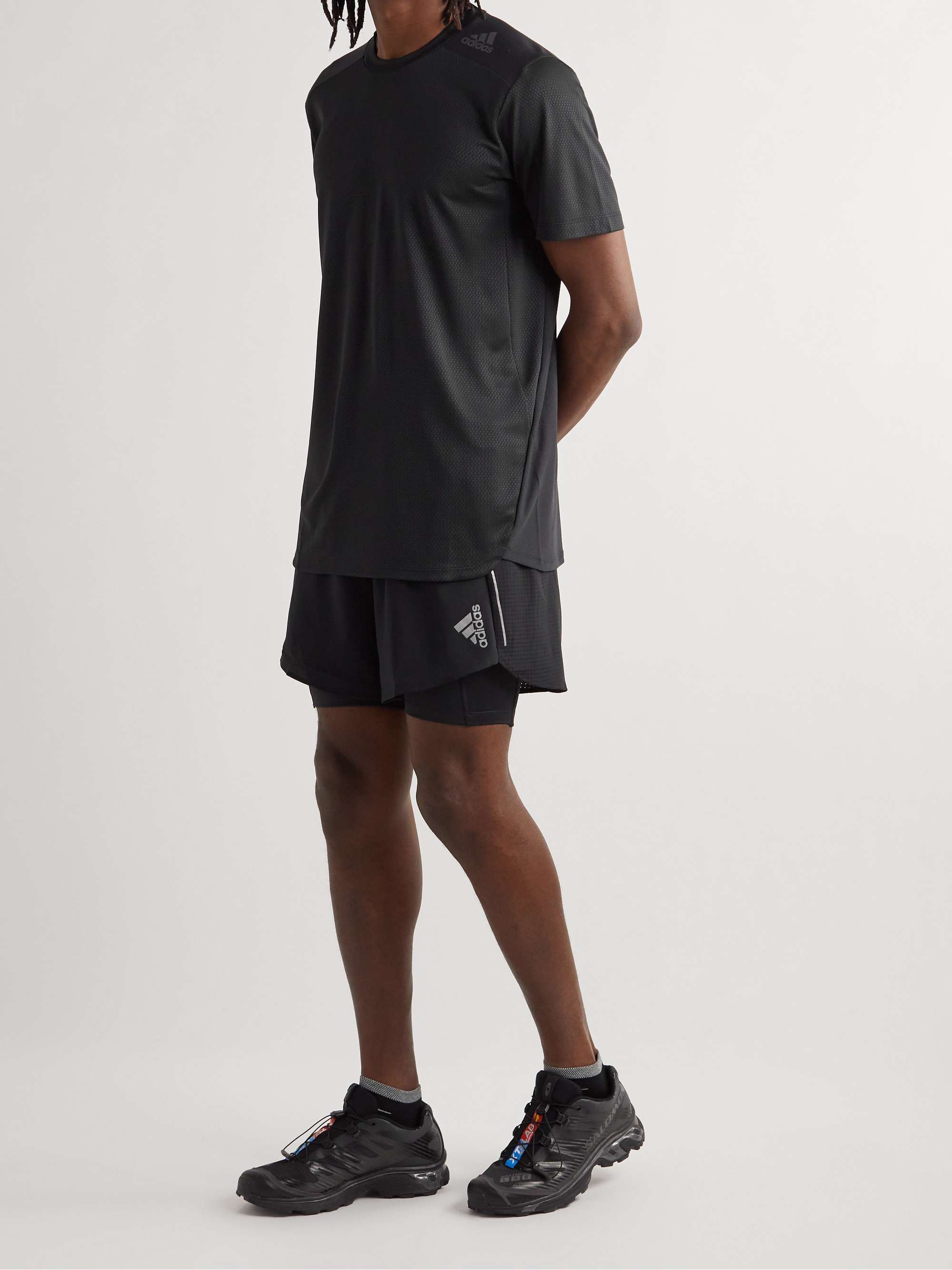 ADIDAS SPORT Designed 4 Running 2-In-1 Layered Recycled Ripstop and Tech-Jersey Shorts