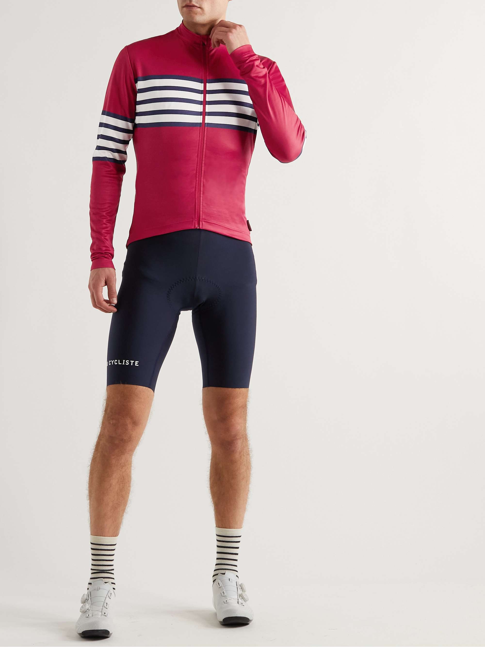 CAFE DU CYCLISTE Claudette Striped Recycled Cycling Jersey