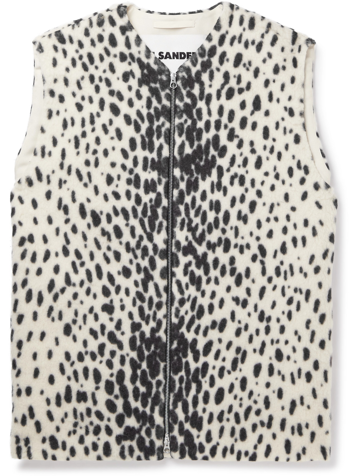 Printed Wool and Cotton-Blend Fleece Gilet
