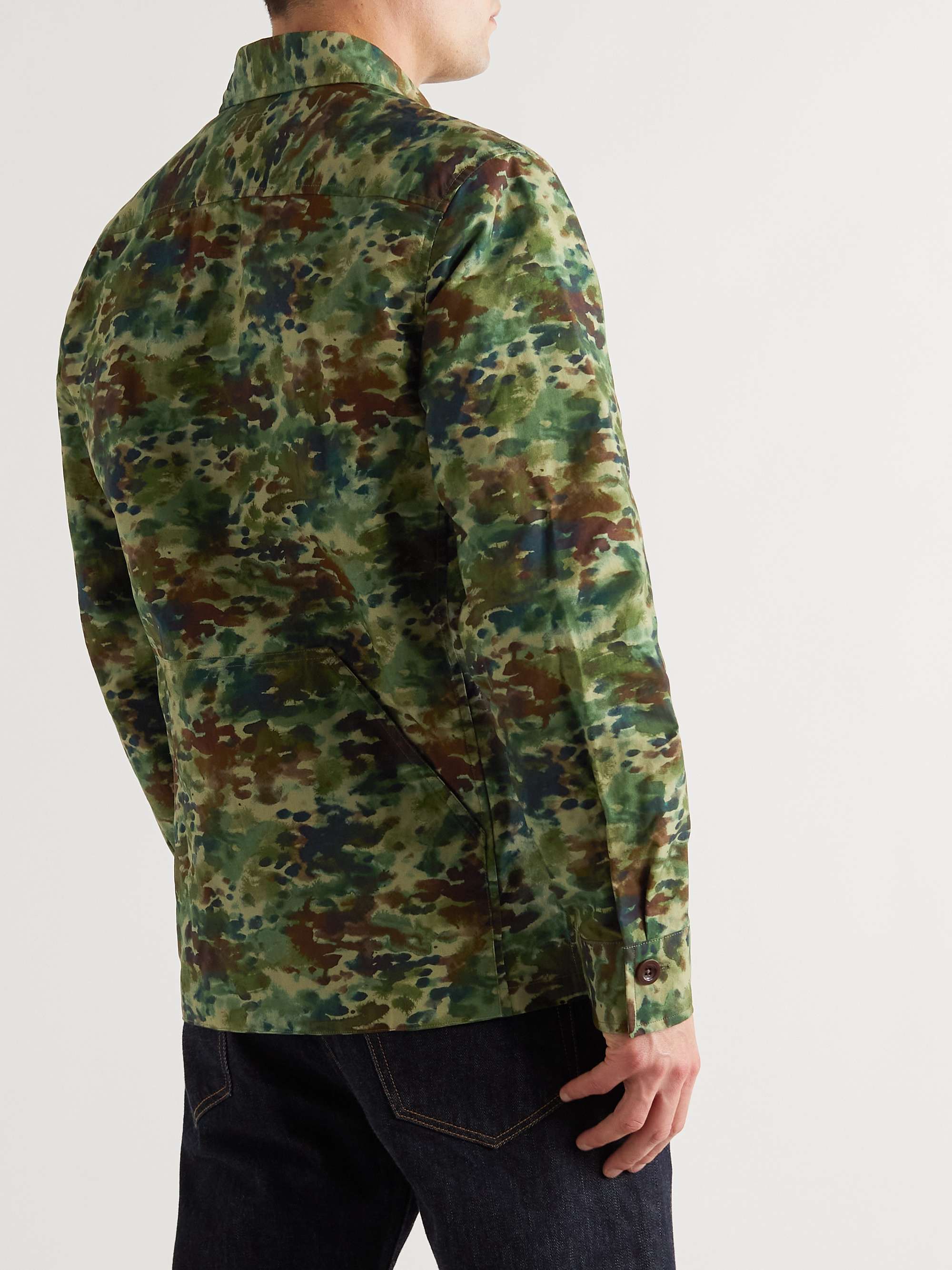 SID MASHBURN Camouflage-Print Waxed-Cotton Overshirt