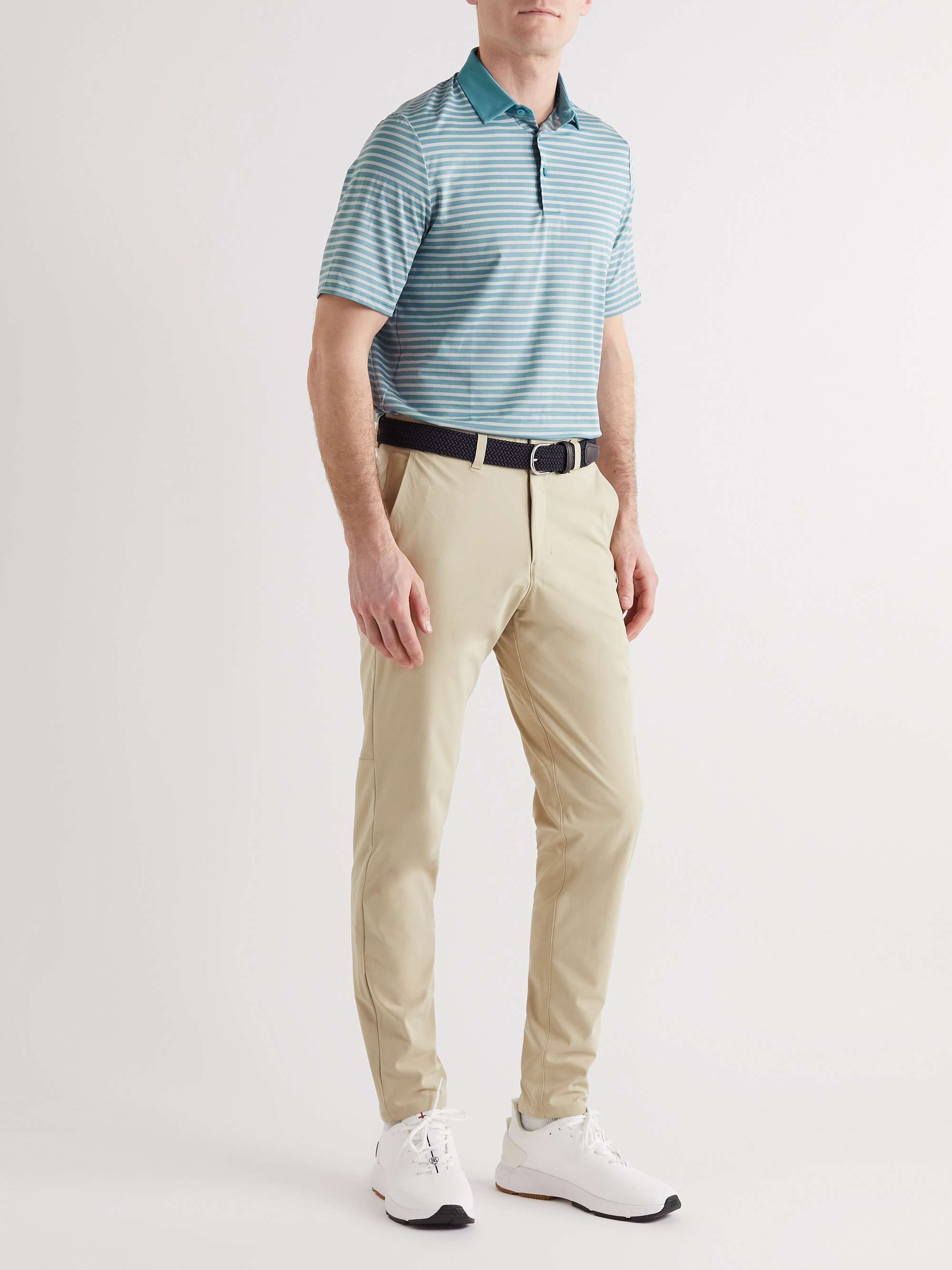 KJUS GOLF Luis Striped Stretch-Mesh Golf Polo Shirt